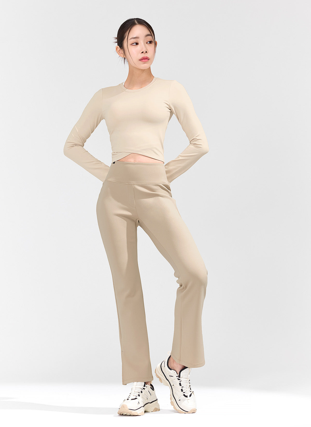 Stretch Formal Bootcut Slit Pants for Women - Elegant Office Work Trousers with Side Slits & Comfort Fit - Perfect for Business, Cocktail Parties & Evening Events