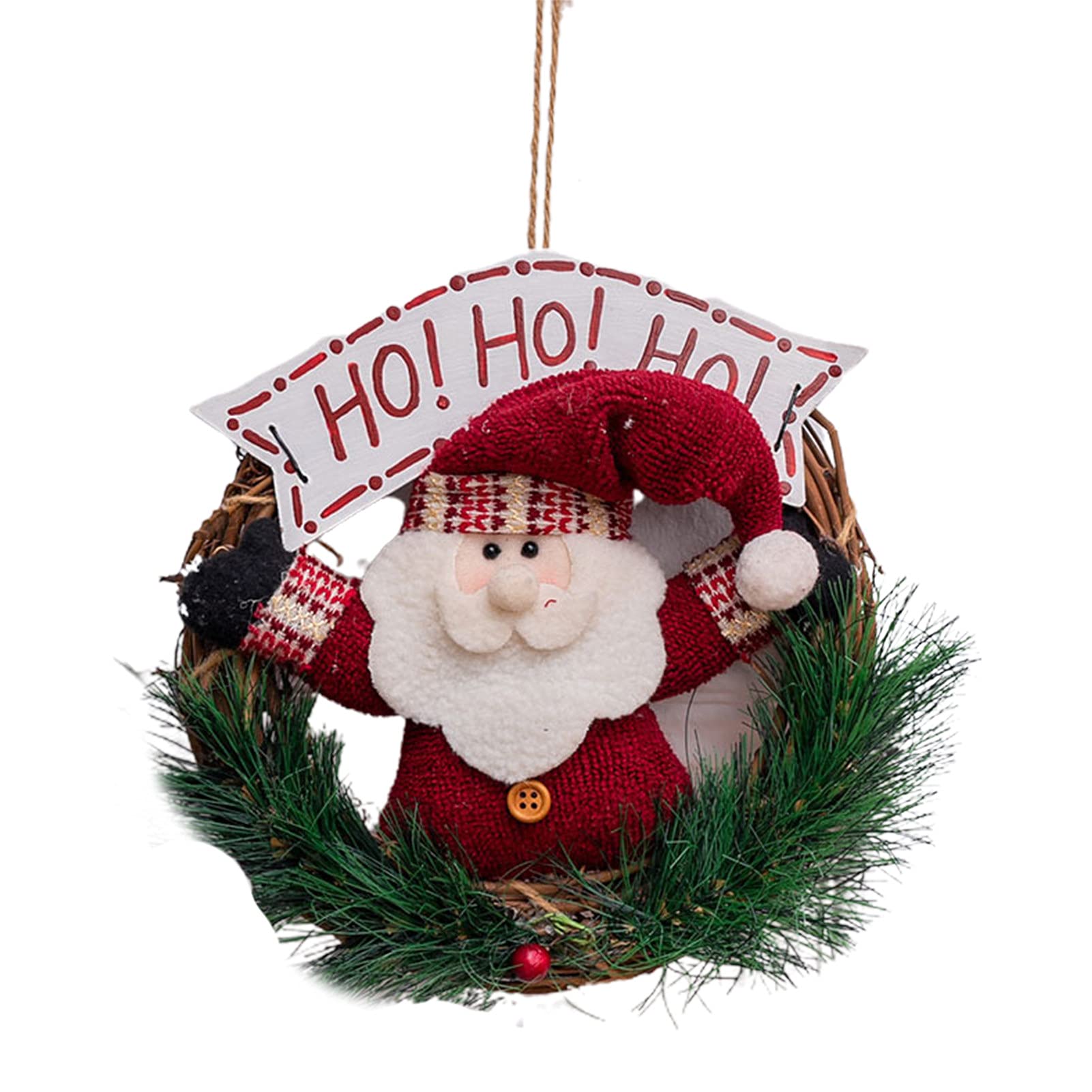 Christmas Wreath for Front Door - Festive Fabric Holiday Decor with Hanging Loop - Perfect for Home, Office & Seasonal Door Decorations