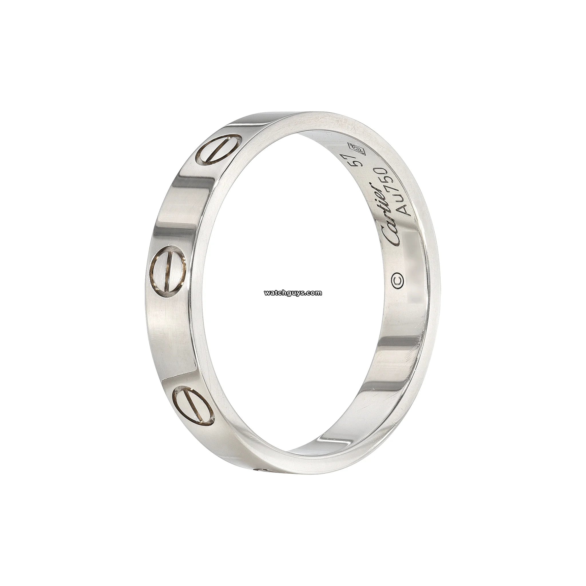 Cartier Love Wedding Band Ring - 18K White Gold Size 7.5 (US) - Luxury Bridal Jewelry for Engagement & Anniversary Gifts