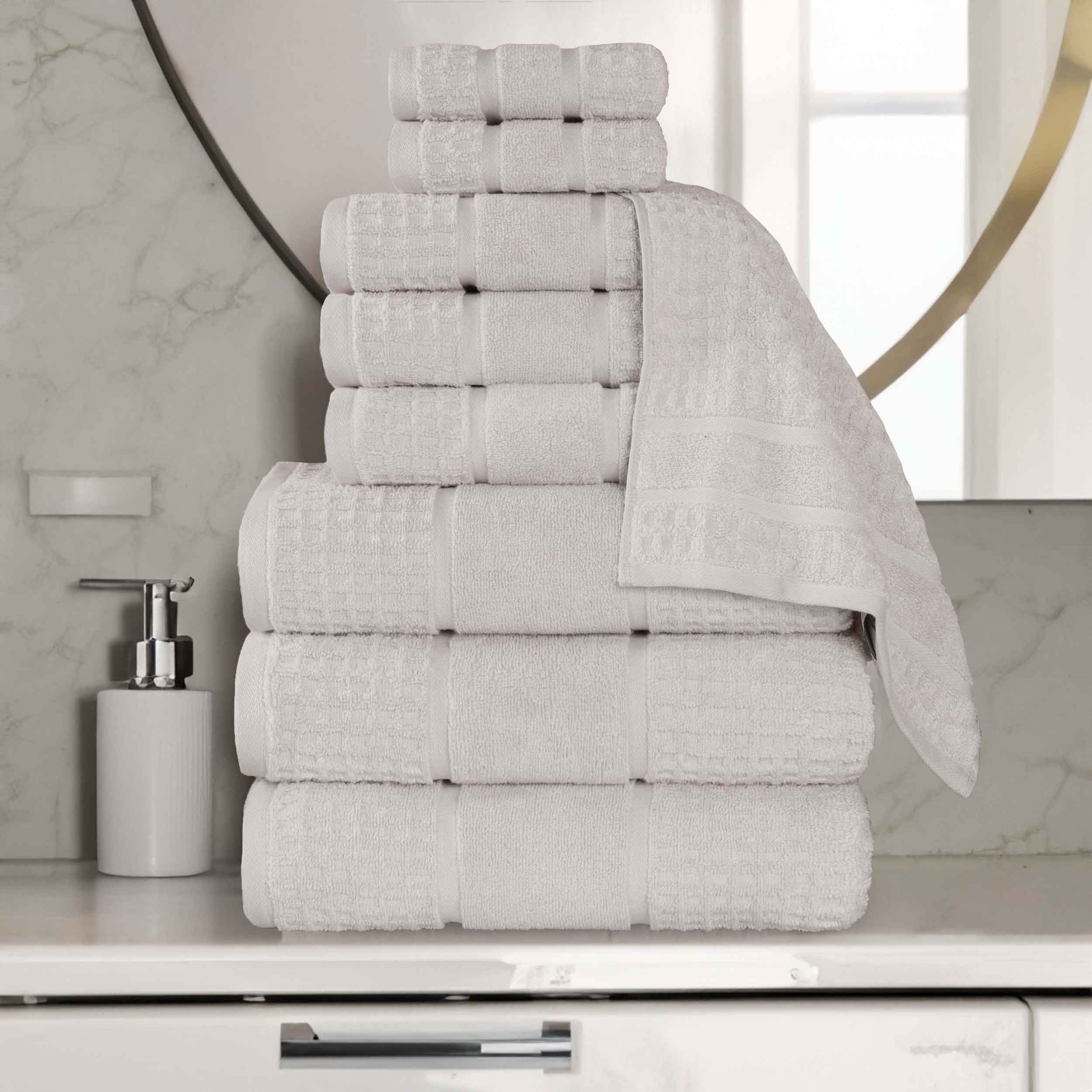 Premium Zero Twist Cotton Waffle Honeycomb Towel Set - 9 Piece Ultra Soft & Absorbent Bath Towels for Spa, Gym & Luxury Home Use
