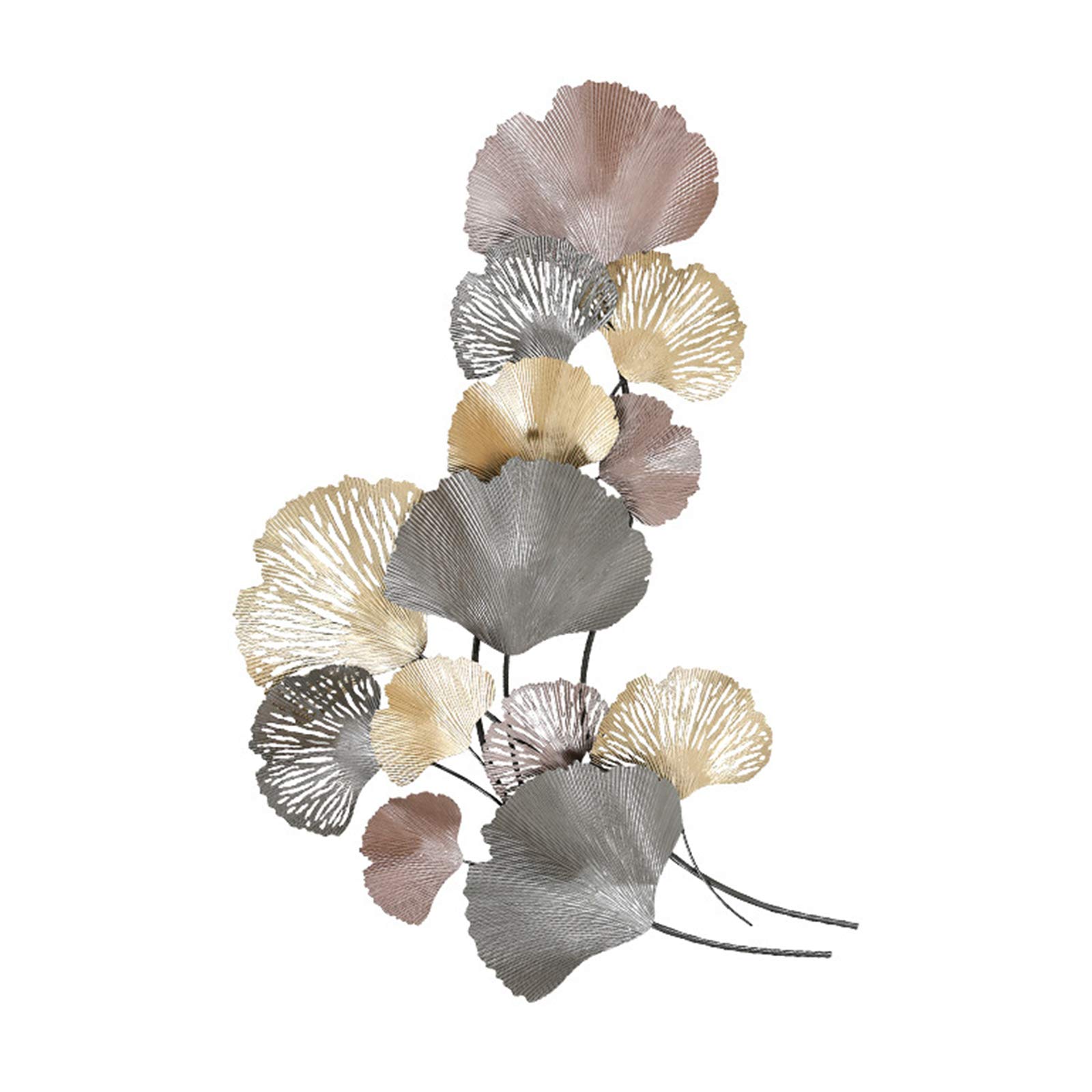 Elegant Ginkgo Biloba Metal Wall Art Sculpture - Handcrafted Home Decor for Living Room, Bedroom & Office - Modern Wall Attachment Artwork Ornament