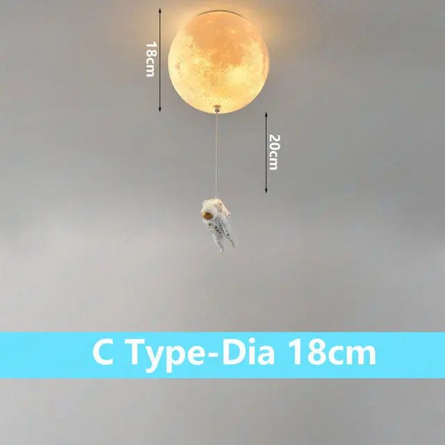 NASA-Inspired Astronaut Moon Night Light for Kids Bedroom - Glow in the Dark Space-Themed Nursery Decor for Boys & Girls