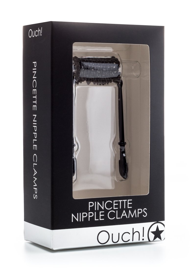 Ouch! by Shots America - Black Nipple Clamps with Adjustable Pressure - Sensual BDSM Accessories for Couples Play & Adult Intimacy
