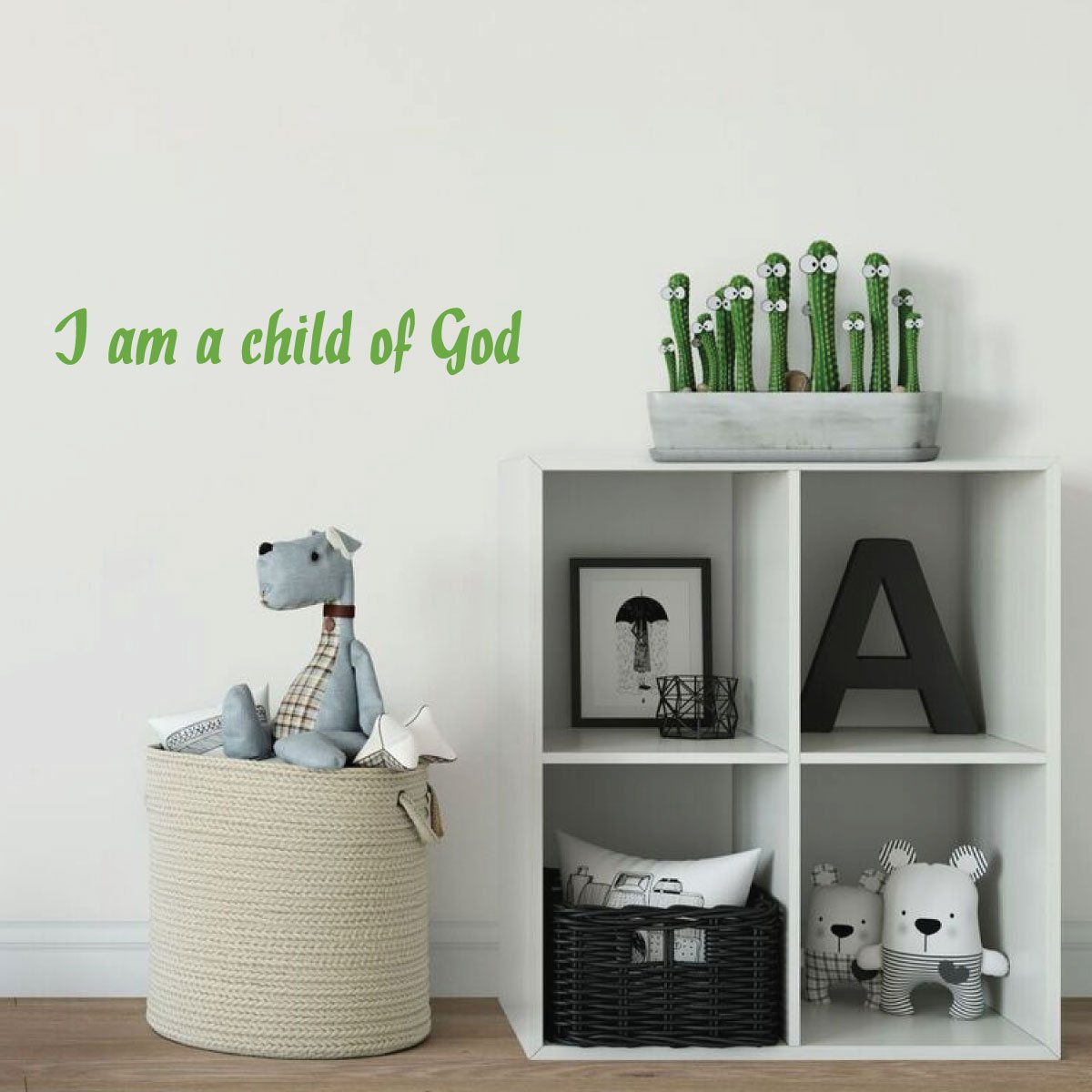 I Am a Child of God - Christian Vinyl Wall Decal for Playroom, Nursery, Kids Bedroom & Church Decor - Inspirational Bible Verse Sticker for Faith-Based Home Decor & Sunday School Classroom