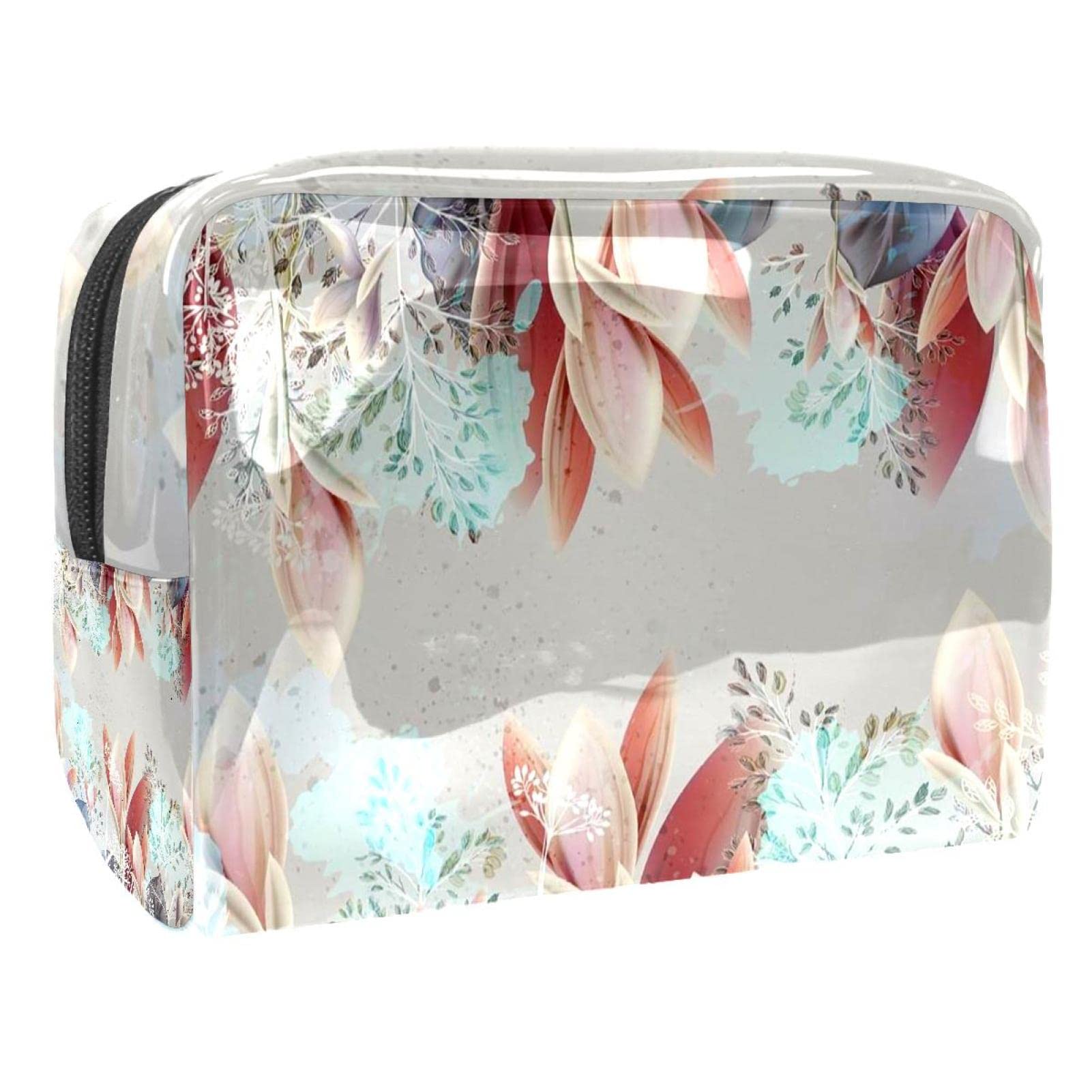 Beautiful Floral Cosmetic Bag for Women - Professional Makeup Organizer with Brush Holder, Travel-Friendly Portable Storage Case | Perfect for Travel, Gym, and Daily Makeup Organization