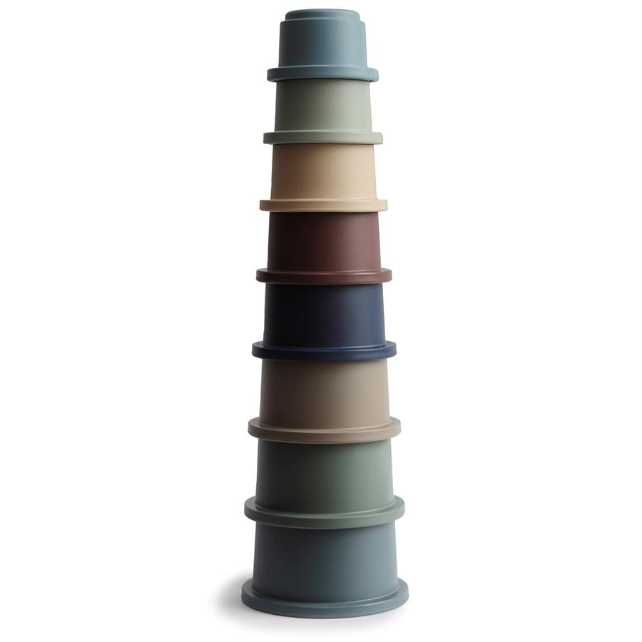 Mushie Stacking Cups Toy for Toddlers - Forest Themed Baby Learning & Educational Stacking Blocks - Perfect for Early Development, Sensory Play & Nursery Decor