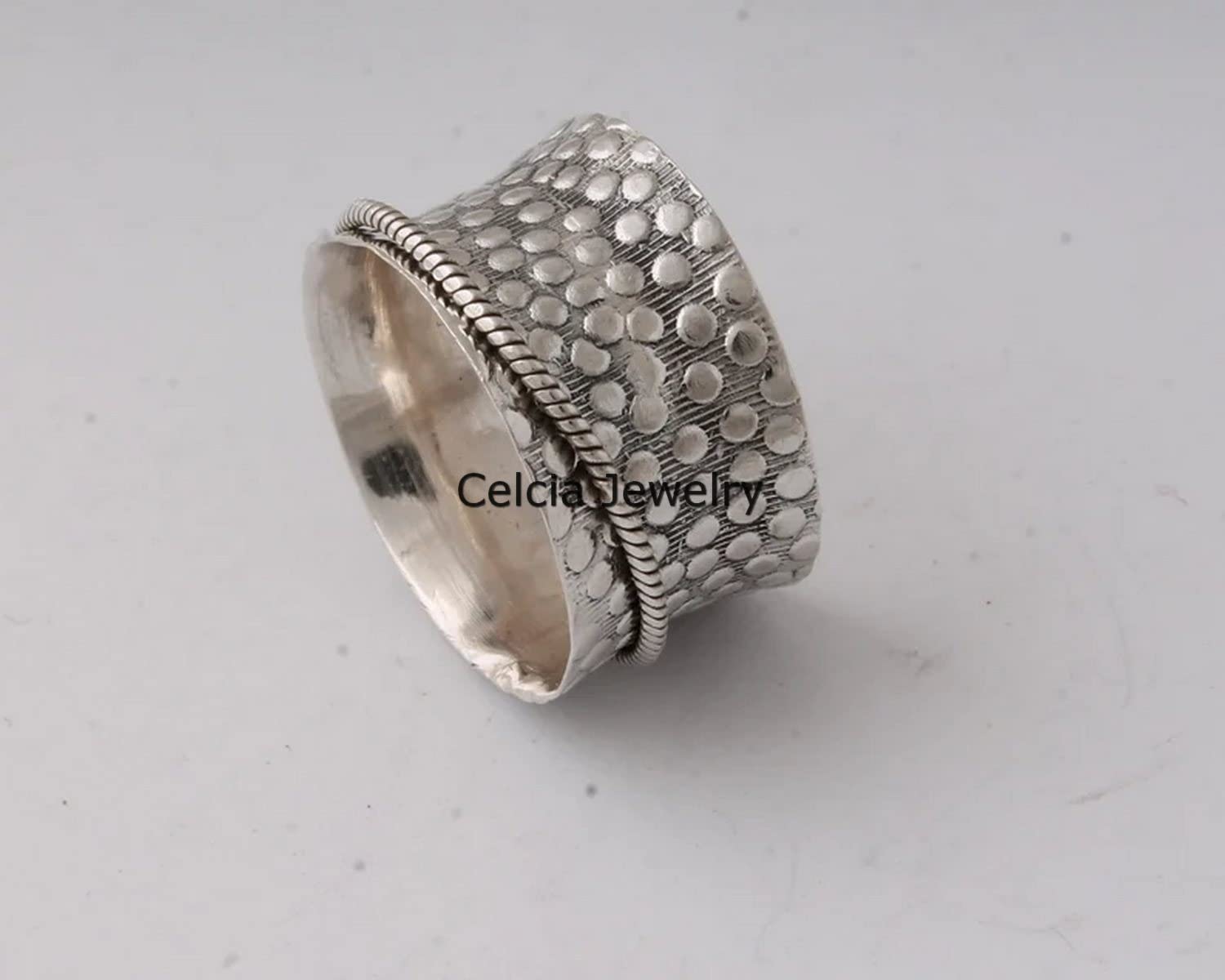 925 Sterling Silver Spinner Ring for Anxiety Relief - Meditation & Fidget Stress Relief Ring for Adults - Elegant & Stylish Jewelry for Women & Men - US Size 7 - Perfect for Office, Travel & Daily Wear