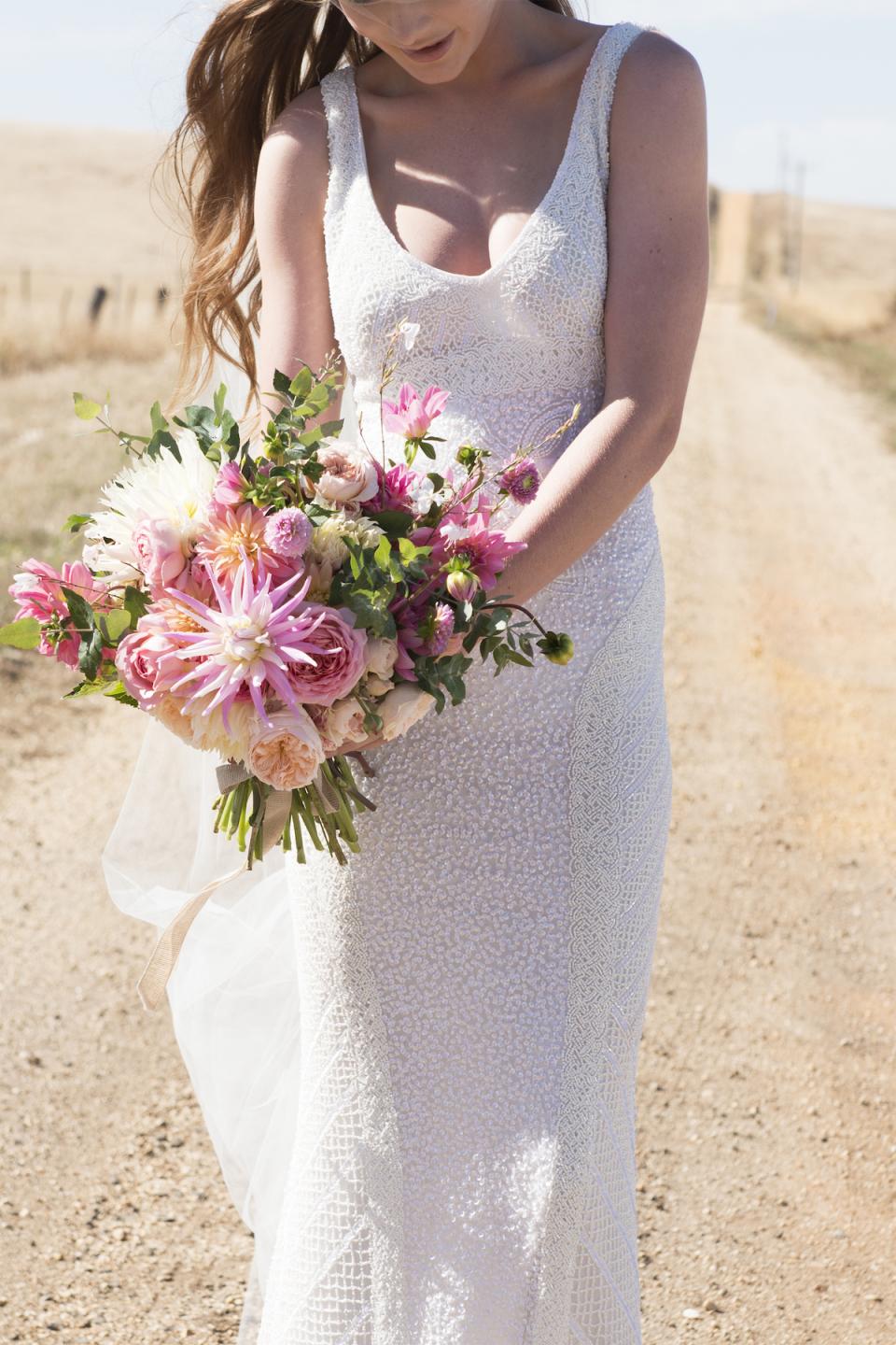 Theia Caitlin 890062 Lace Wedding Dress with Long Train - Perfect for Bridal Ceremony & Formal Events
