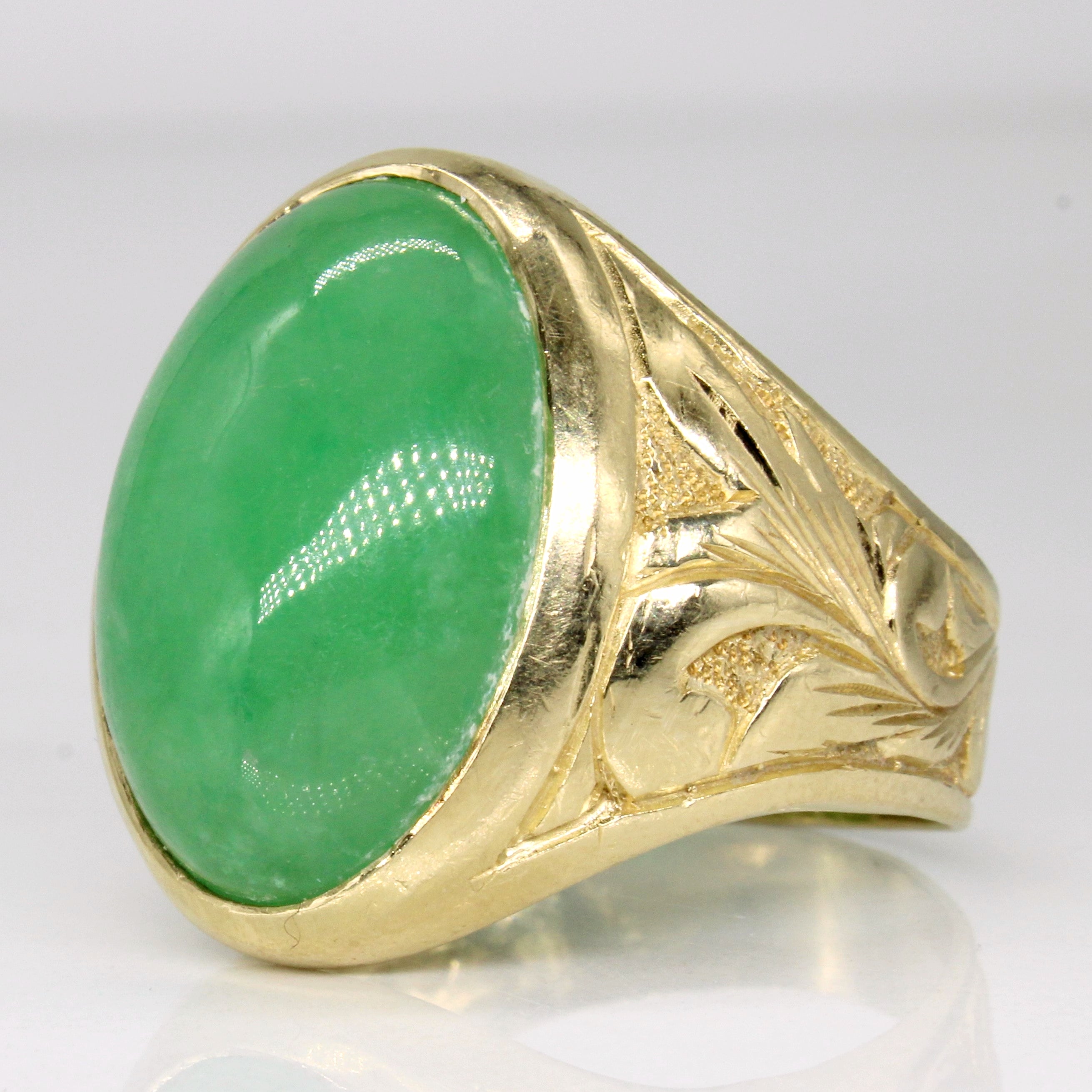 25.00ct Natural Jadeite Cocktail Ring for Women - Size 11.5 | Elegant Statement Jewelry for Parties, Weddings & Special Occasions