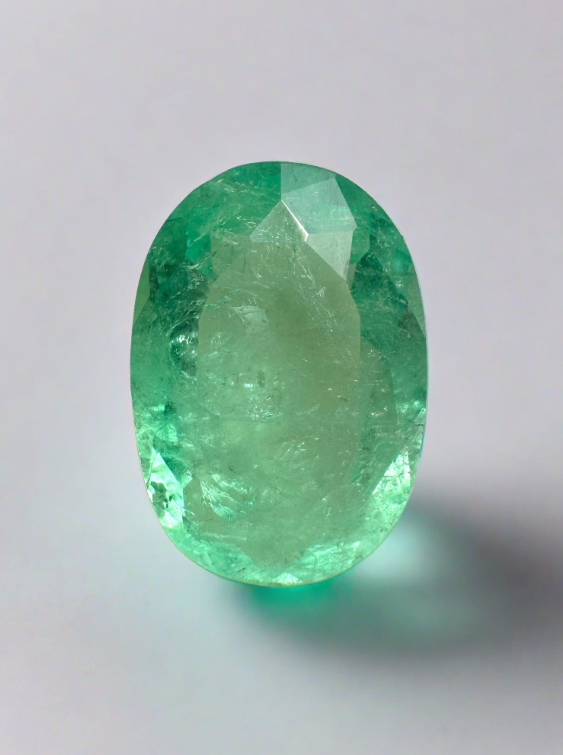 2.78 Carat Light Yellowish Green Natural Loose Colombian Emerald Oval Cut Gemstone for Jewelry Making, Engagement Rings & Luxury Gifts