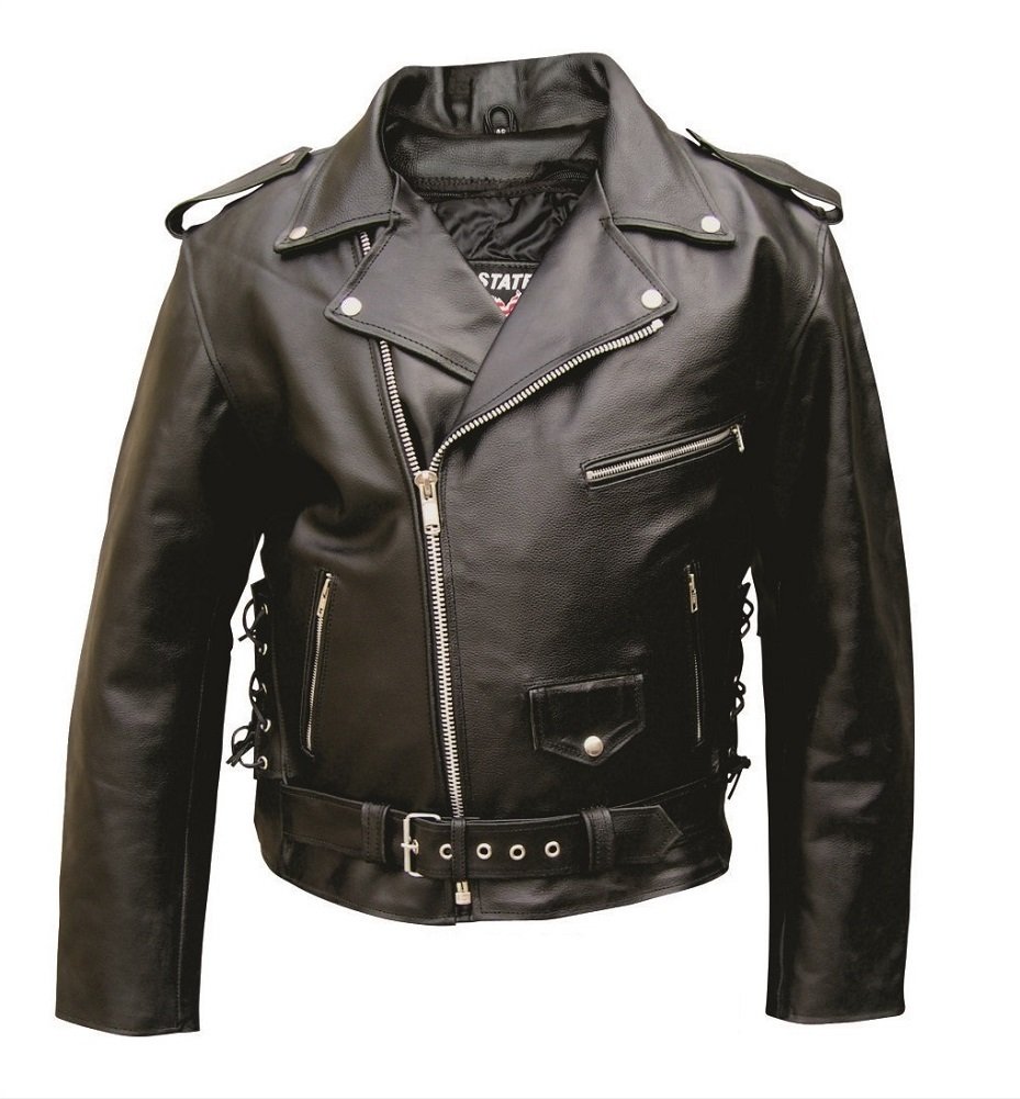 Men's AL2011 Basic Motorcycle Jacket - Black Leather Biker Jacket for Men, Windproof & Protective Riding Gear - Perfect for Motorcycle Enthusiasts & Urban Street Style
