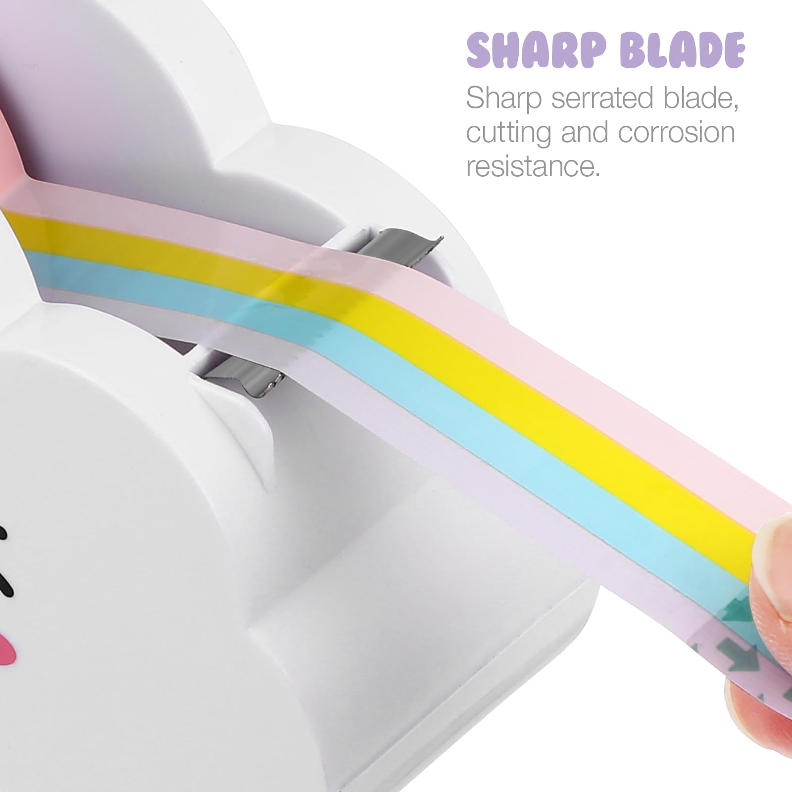 Colorful Kids Tape Dispenser with 6 Rainbow Tapes - Fun Desk Organizer for School Supplies, Office Stationery, DIY Arts & Crafts Projects - Perfect for Classroom, Homework & Creative Gift Wrapping