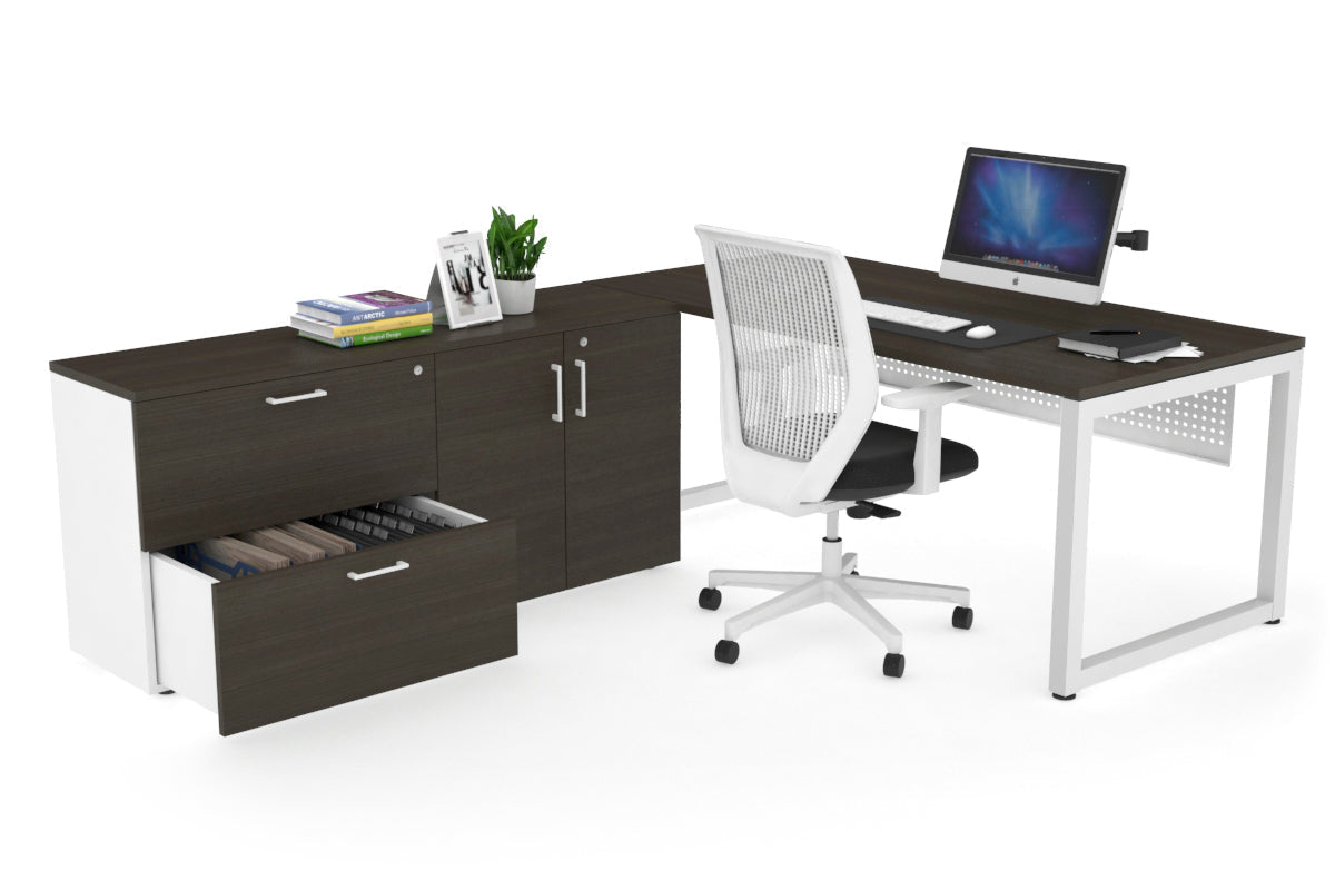Quadro Loop Executive White Frame Office Chair [1800L x 700W] - Ergonomic Desk Chair for Home & Office Workspace