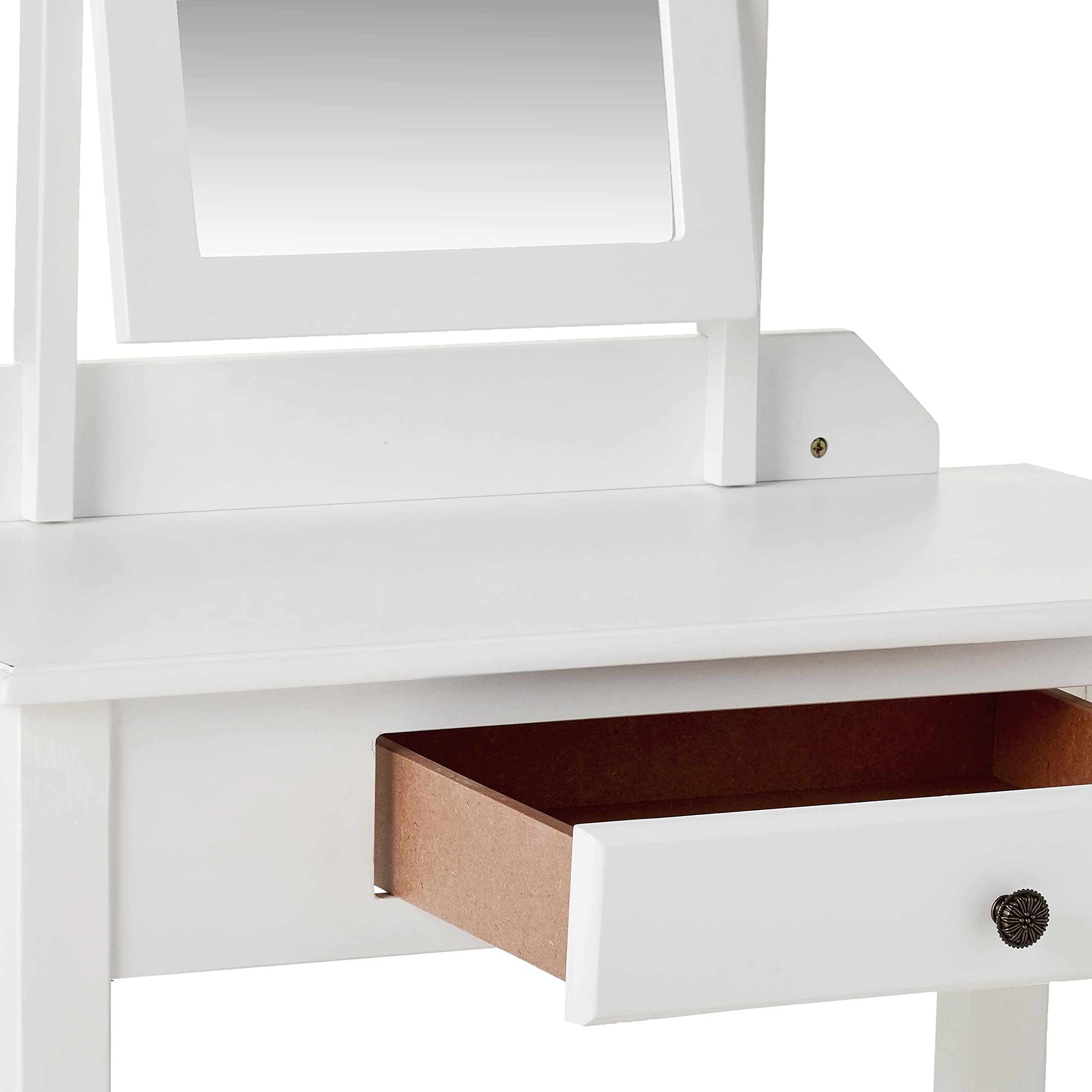 Frenchi Home Furnishing Vanity Set with Mirror - White Makeup Dressing Table for Bedroom & Bathroom Organization