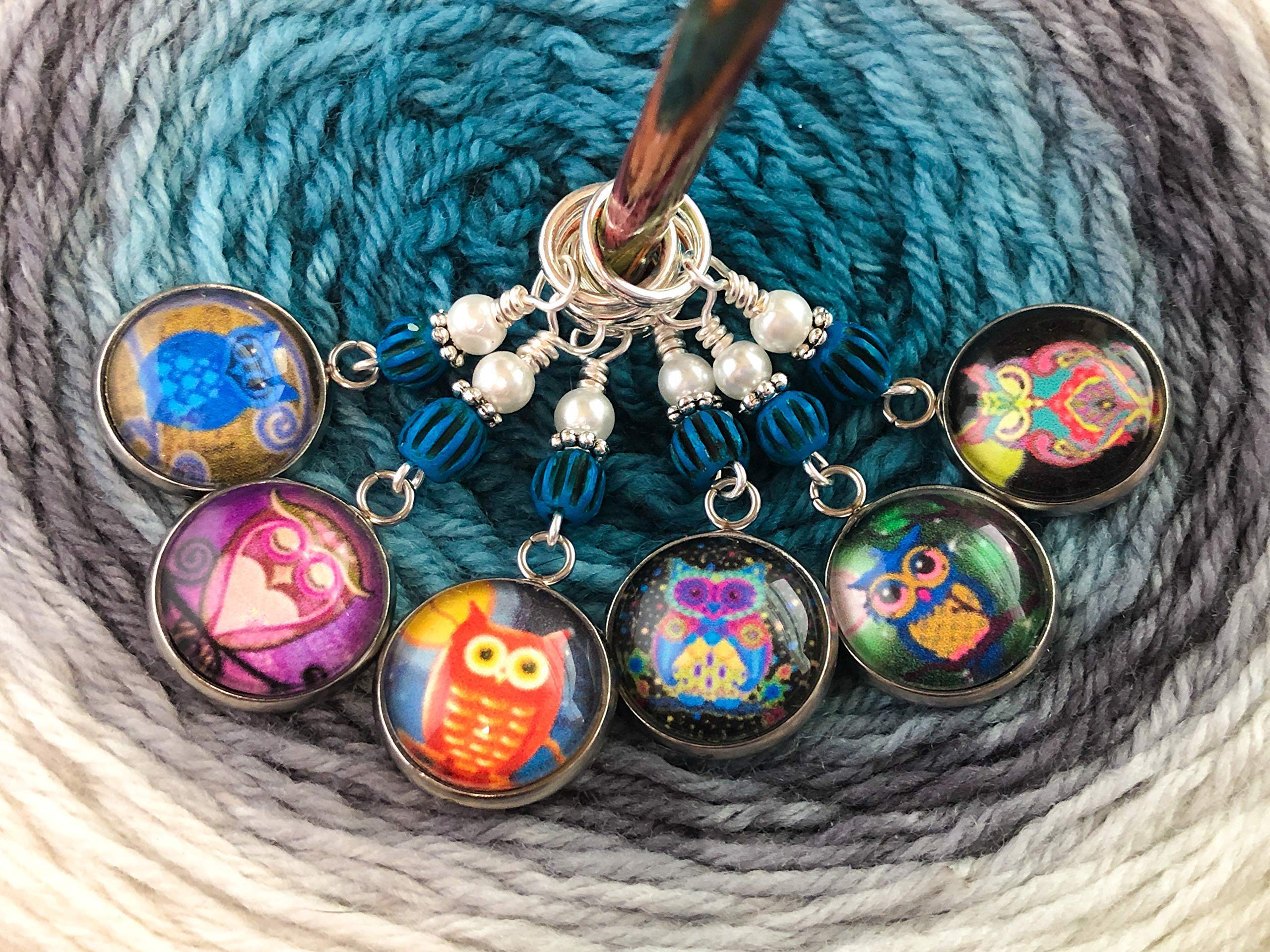 Owl Stitch Markers for Knitting & Crochet - Cute Handmade Knitting Accessories - Perfect Gift for Knitters - Great for Counting Stitches & Marking Rows in DIY Yarn Projects