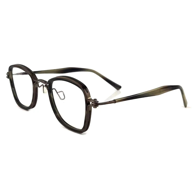 Stylish Black Acetate & Titanium Square Eyeglasses for Women - Full Rim Frame - Perfect for Work, Reading & Fashion Accessories