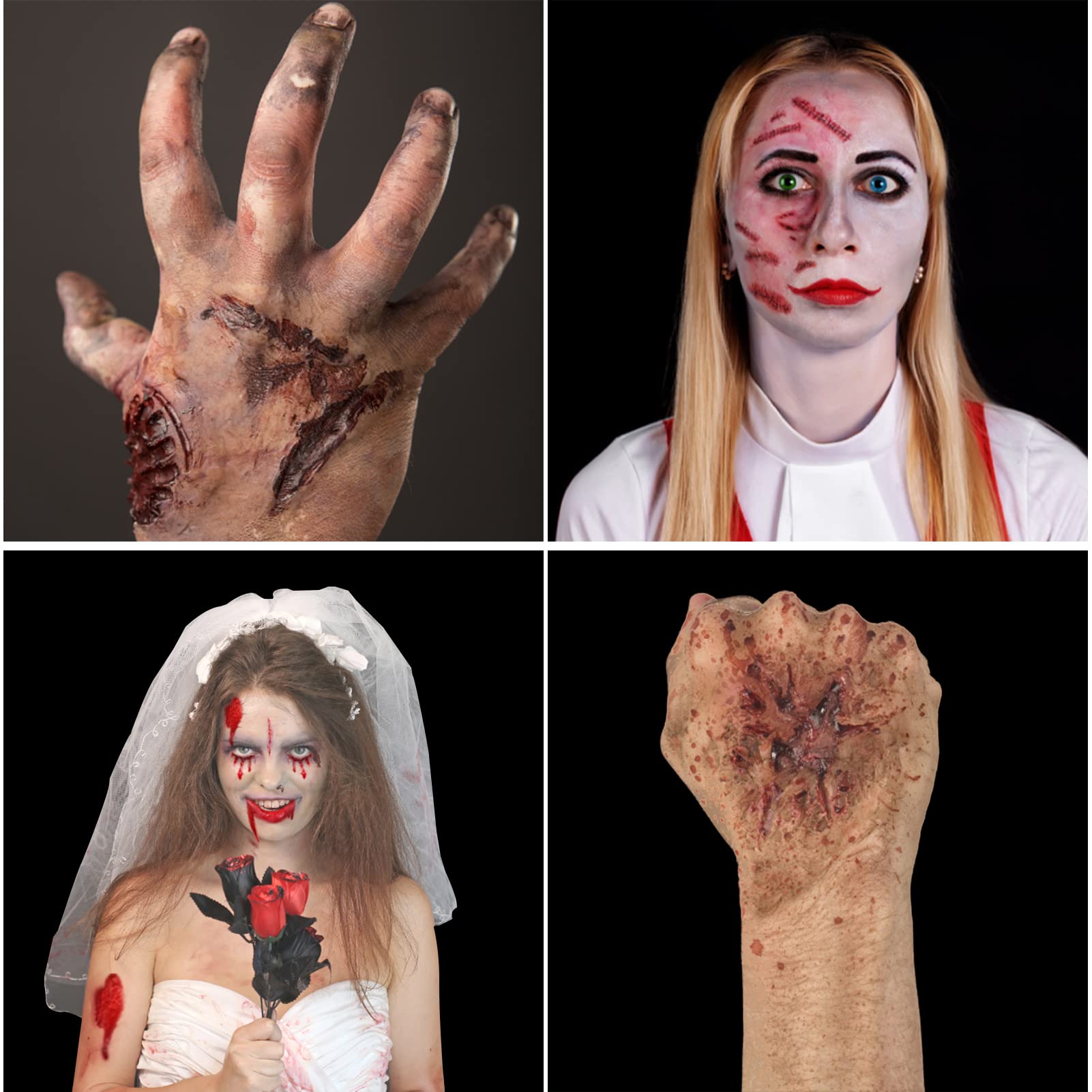 TOPJOWGA Fake Blood Gel - Halloween Special FX Makeup Kit with Sponge & Spatula for Scary Costumes