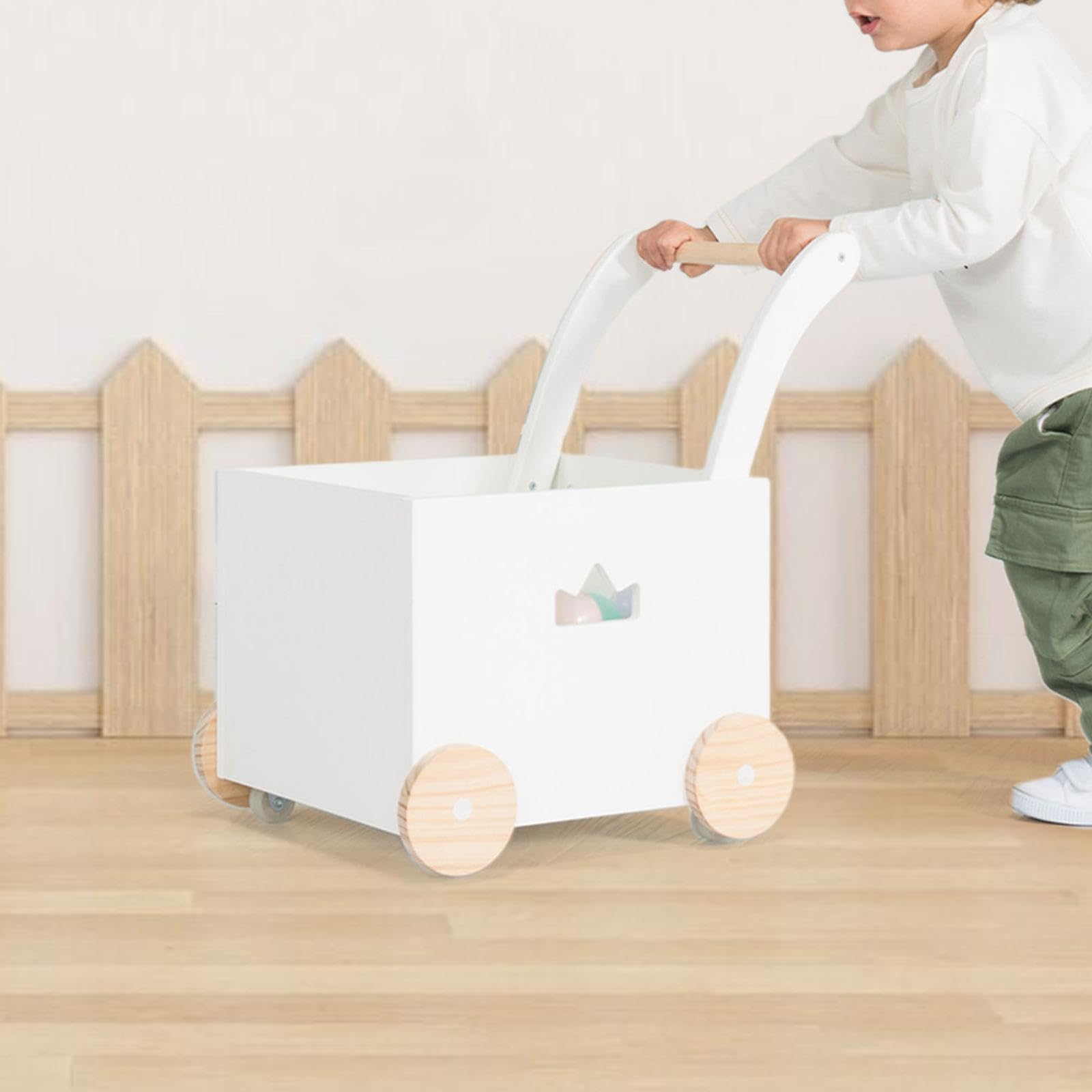 Qialexicon Baby Push Walker Cart for Toddlers Ages 3+ | Learning Walking Toy with Adjustable Handle | Perfect for Indoor & Outdoor Play, First Steps Assistance, and Early Childhood Development