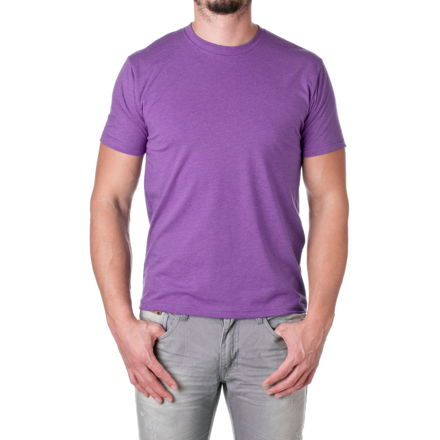 Next Level Men's Premium Fitted CVC Crew Neck T-Shirt - Soft Cotton Blend, Comfort Fit (N6210) - Purple Rush for Casual Wear, Gym & Everyday Outfits