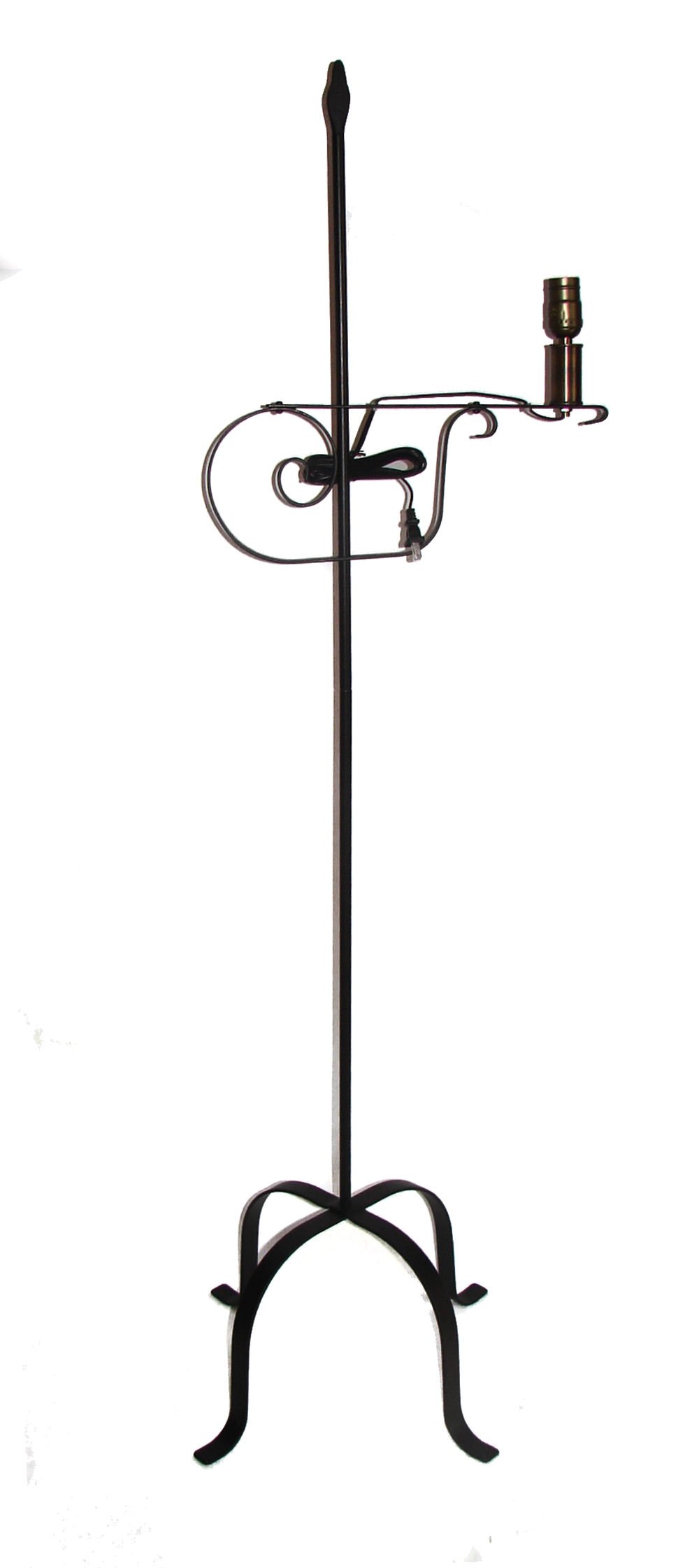 Handcrafted Amish Wrought Iron Floor Lamp with Flame Top - Vintage Style Lighting for Living Room, Bedroom & Office Decor
