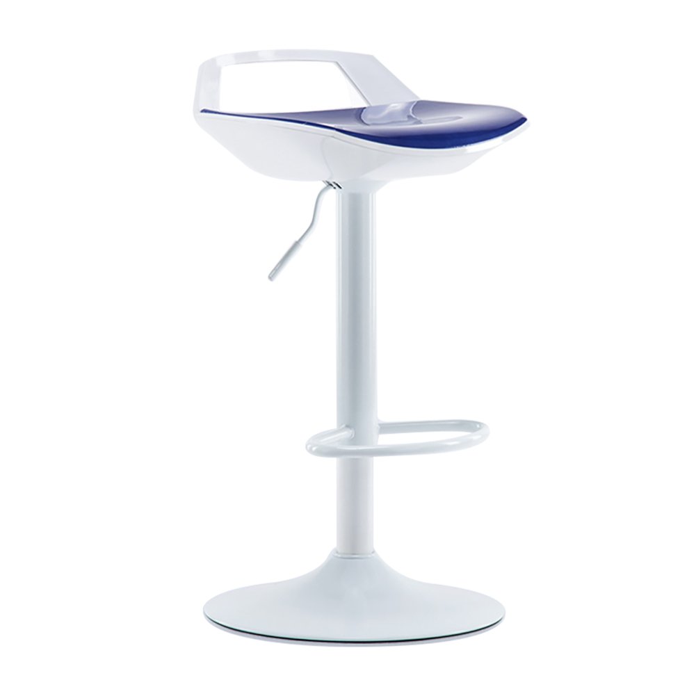 Adjustable Height Swivel Bar Stool with ABS Seat - 62-82cm (24-32 Inch) - Easy to Move - Blue - Perfect for Kitchen Island, Home Bar & Breakfast Nook