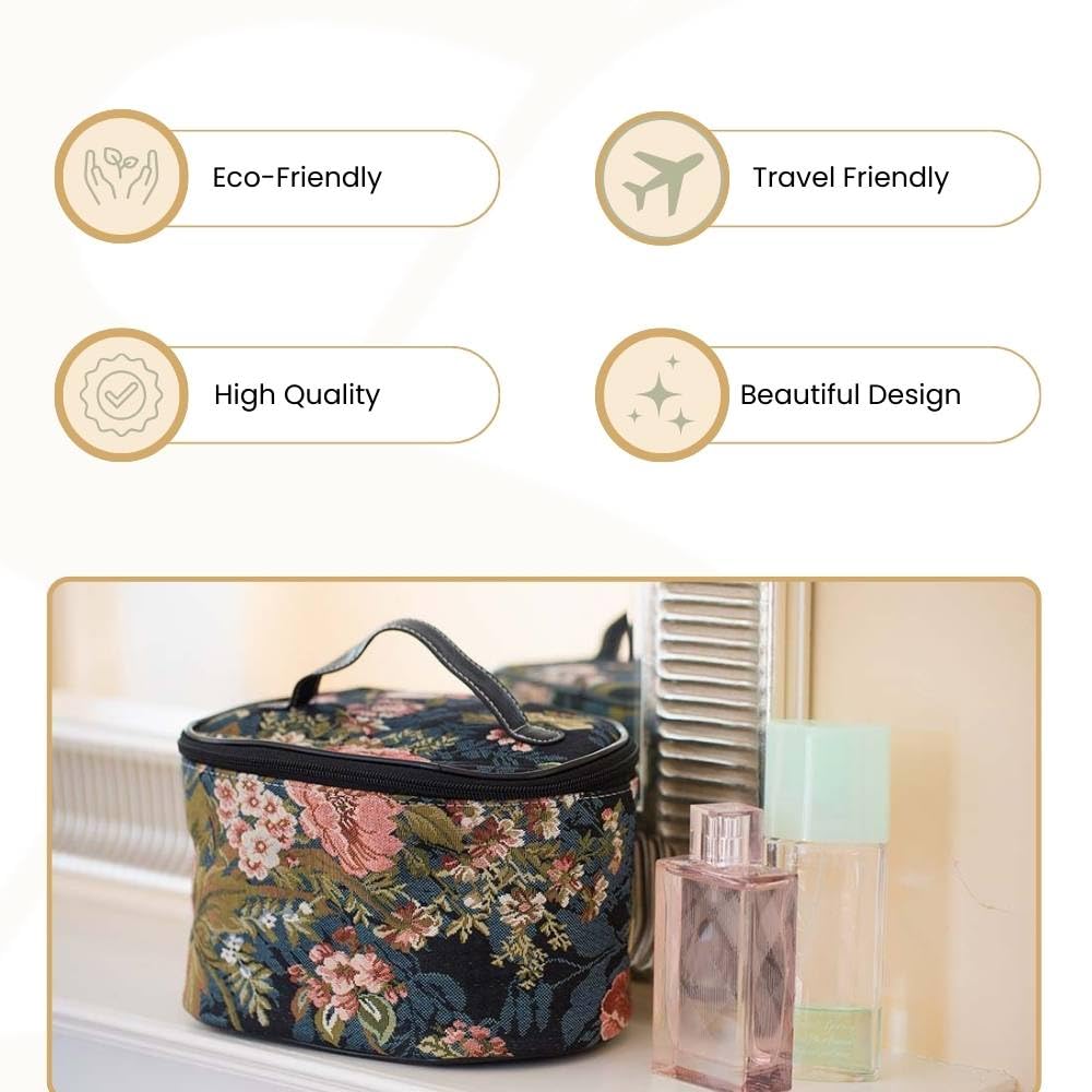 **Signare Women's Vanity Bag - Waterproof Toiletry & Makeup Travel Organizer with 14 Stylish Designs - Perfect for Travel, Gym, and Daily Essentials Storage**