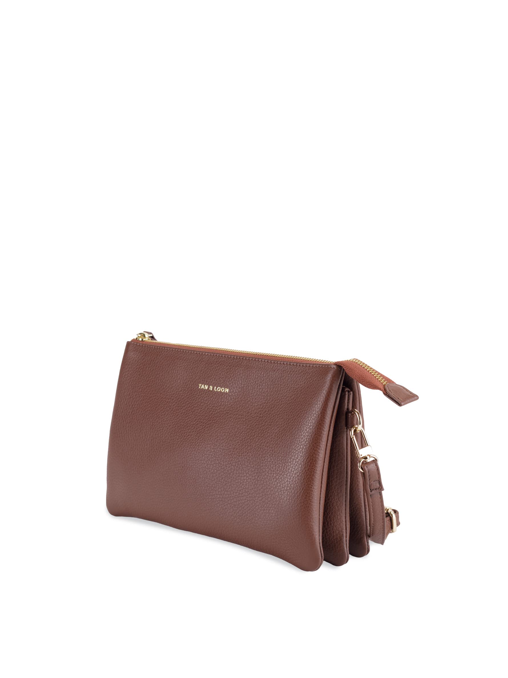 Tan & Loom Women's Genuine Leather Crossbody Sling Bag - Medium Espresso Brown Handbag for Everyday Use, Travel & Work | Stylish & Durable Purse