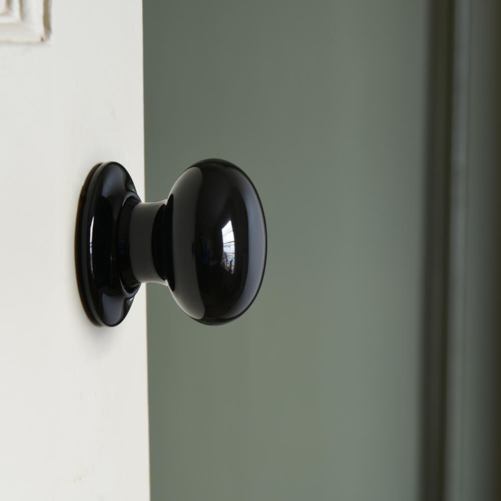 Premium Black Ceramic Door Knobs - Durable & Stylish Hardware for Interior Doors - Perfect for Bedrooms, Bathrooms & Home Decor