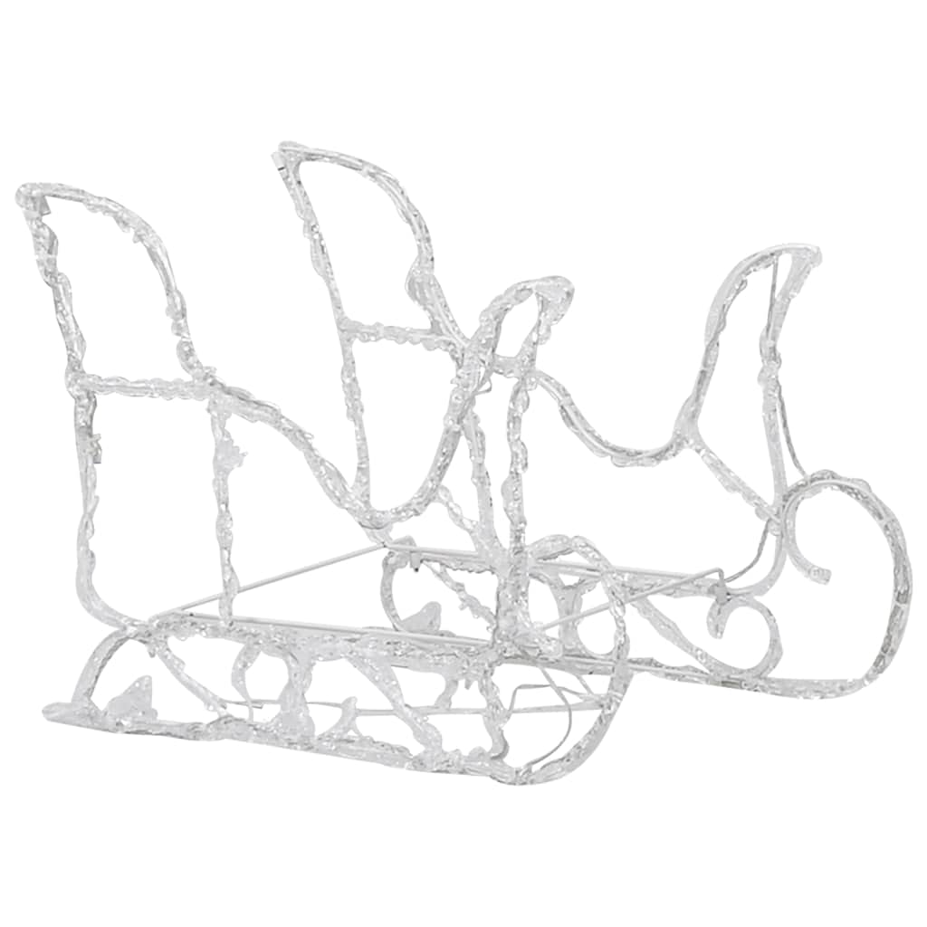 CHARMMA 2 Reindeers & Sleigh Christmas Decor with 160 LED Lights - Blue Acrylic Holiday Yard Decoration (51.2