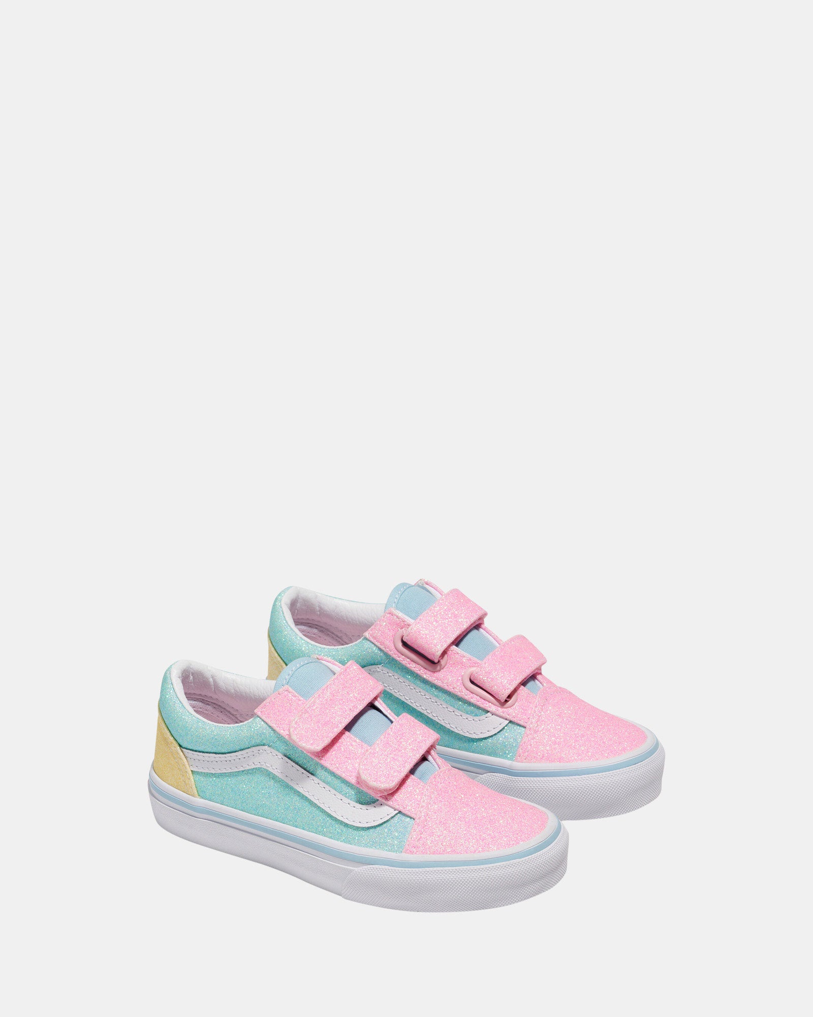Vans Old Skool Glitter V Youth Pastel Multi-Color Sneakers - Trendy Casual Shoes for Teens & Kids - Perfect for School, Streetwear & Everyday Fashion