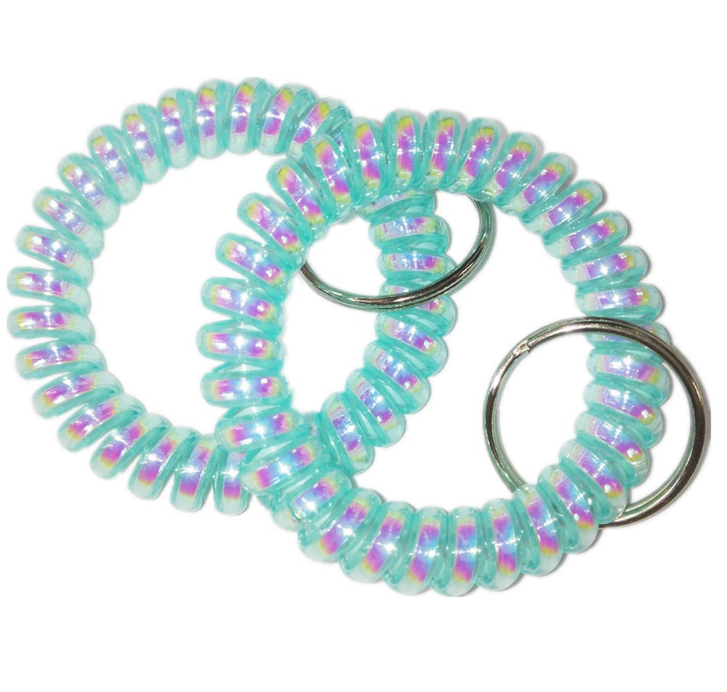 Flexible Soft Plastic Spiral Wrist Keychain Holder - 7 Pack Coil Band for Keys, Phone, ID Badge - Perfect for Gym, Office, Travel & Outdoor Activities