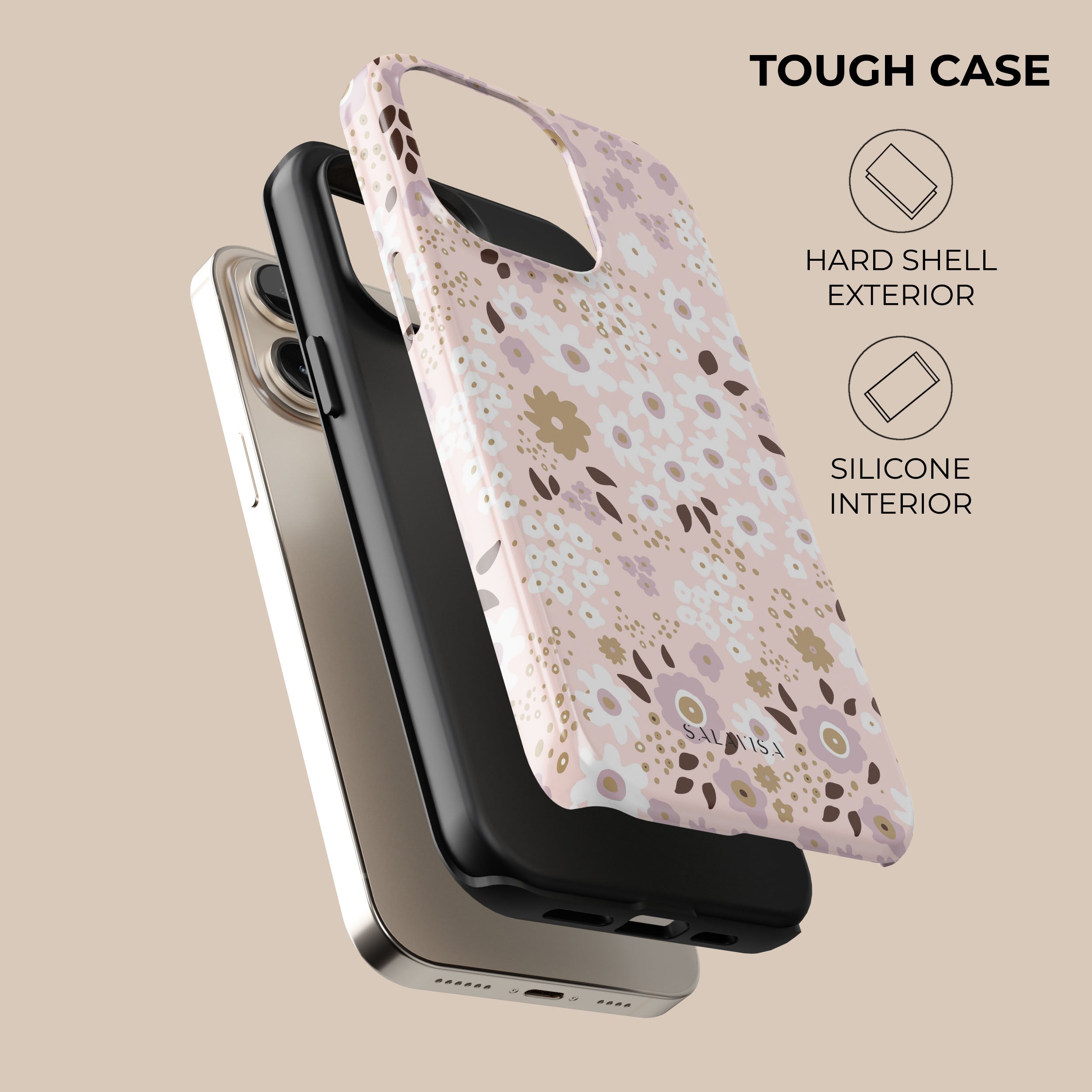 Cute Pink Ditsy Floral Pattern Phone Case - Slim Protective Cover for iPhone 15/14/13/12/11 Pro Max XR XS X 8 7 6 Plus - Perfect for Everyday Use, Work & Travel