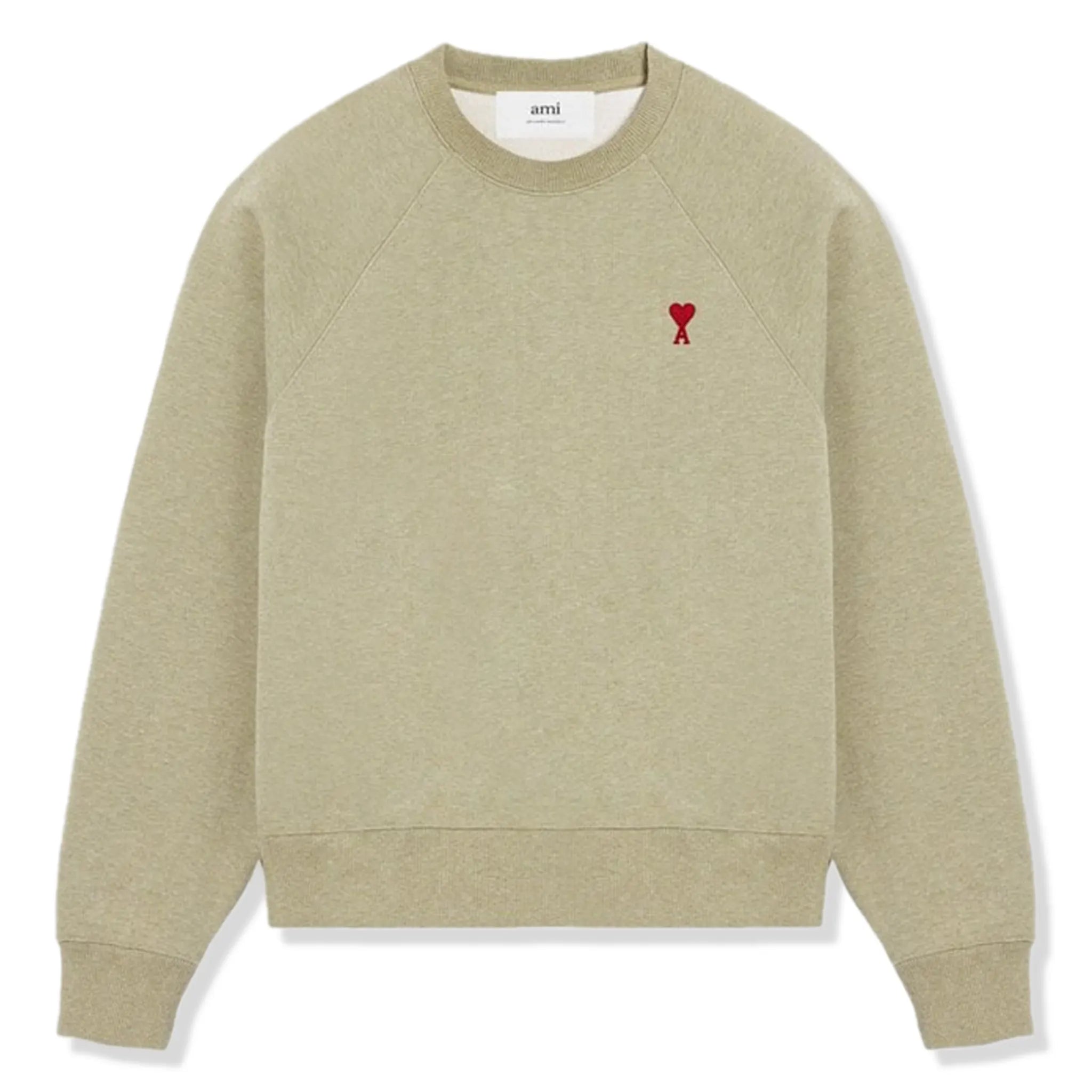 Ami Paris Ami De Coeur Green Sweatshirt for Men | Casual Pullover Hoodie | Streetwear Fashion | Perfect for Everyday Wear & Urban Outfits