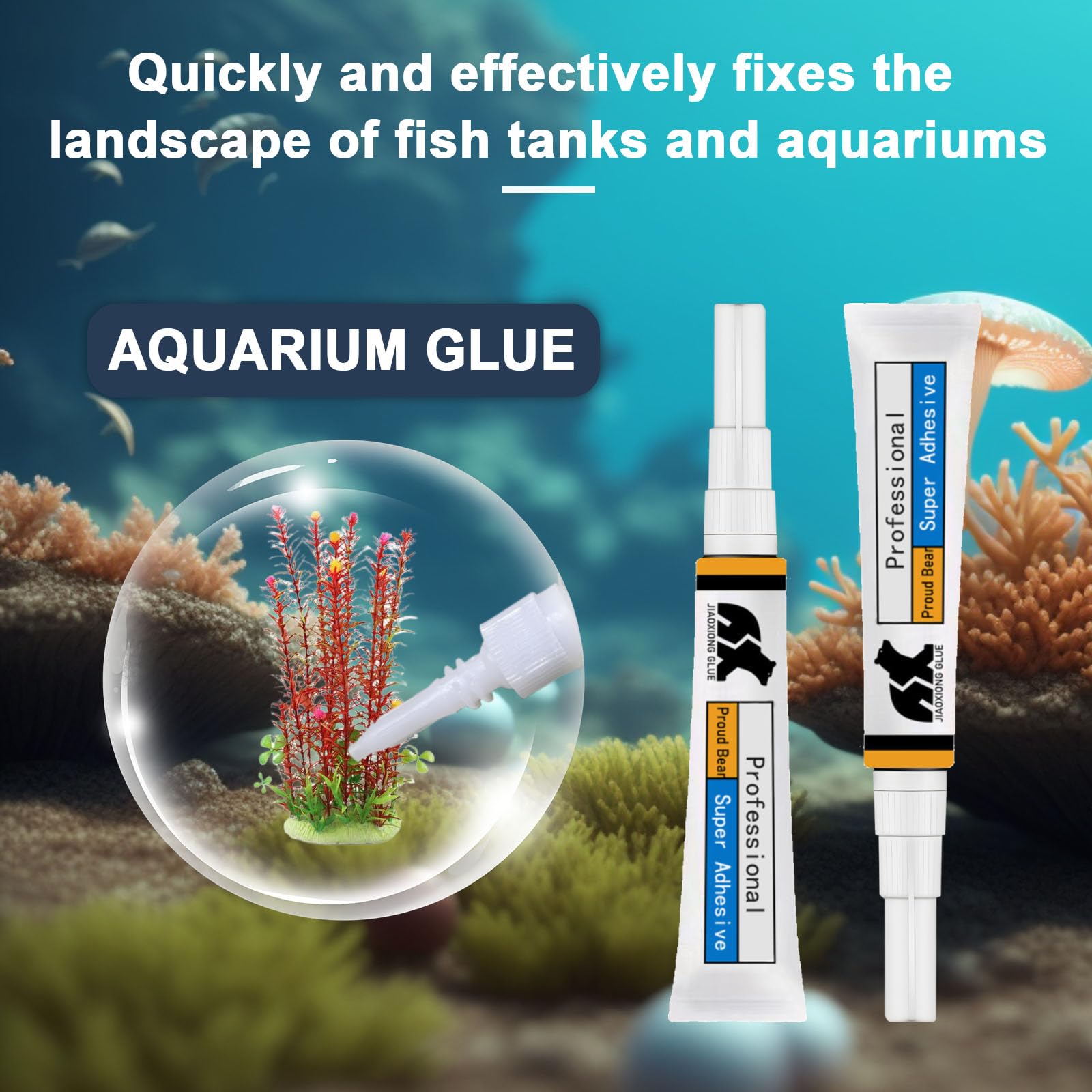 25pcs Aquarium Glue - Strong Instant Adhesive for Plants, Rocks, Corals, Wood & Stones | Safe for Freshwater & Saltwater Tanks | Perfect for Aquascaping, Reef Building & DIY Aquarium Decorations