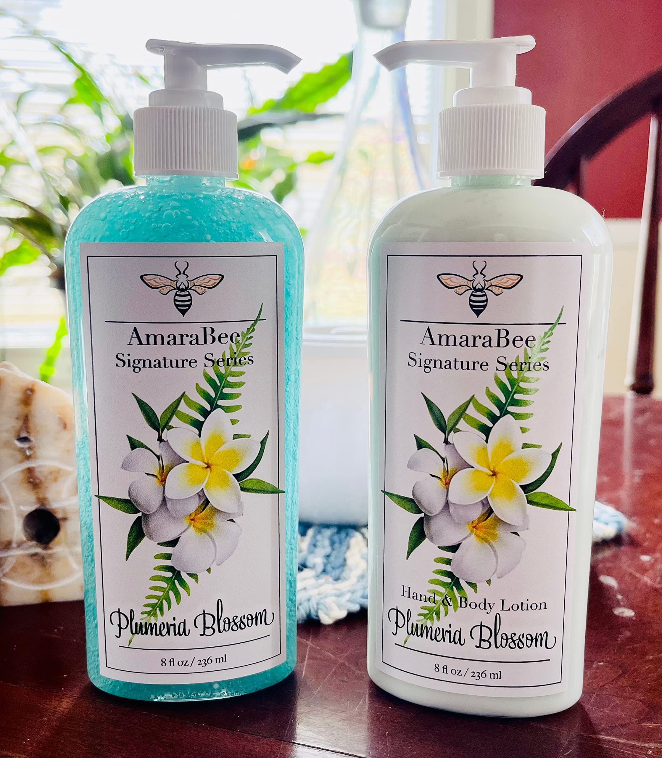 Plumeria Blossom Moisturizing Body Wash & Lotion Set | Hydrating & Softening Skin Care Duo | For Daily Shower & Post-Bath Moisturizing