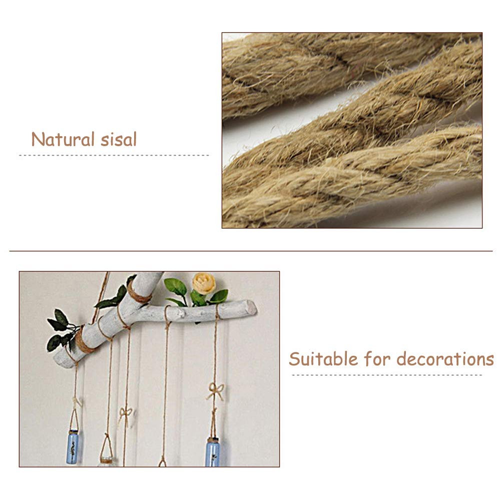 Natural Sisal Rope for Cat Scratching Post Replacement - Durable Twisted Fiber DIY Home Decor - Perfect for Pet Furniture, Crafts & Wall Hangings