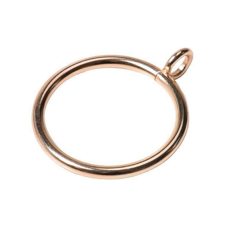 Kara Roman Metallic Curtain Rings - 20 Pack | Decorative Drapery Hooks for Living Room, Bedroom & Window Treatments