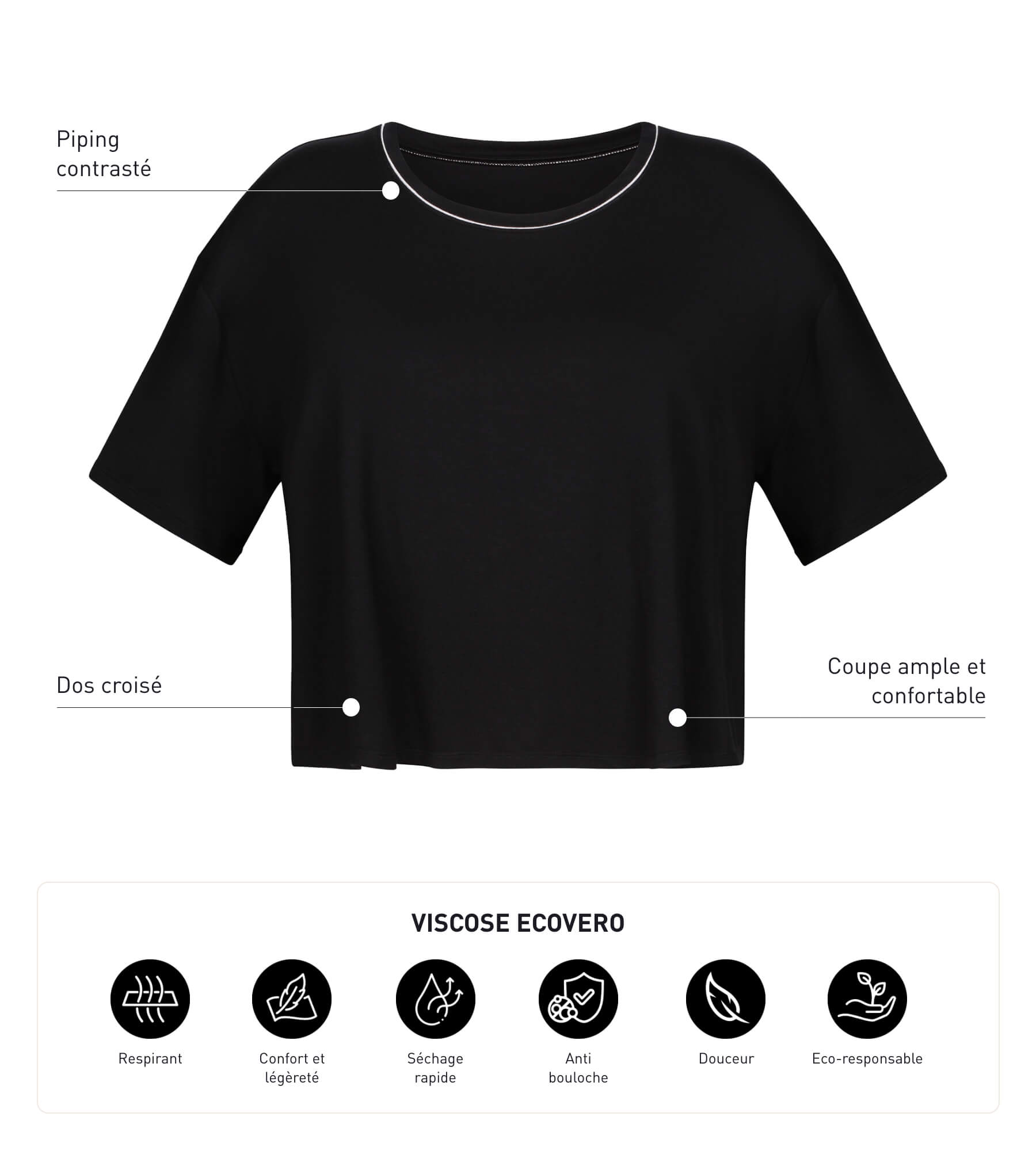 Black Viscose Open Back Sports T-Shirt for Women - Breathable & Stylish Workout Top for Yoga, Running & Gym