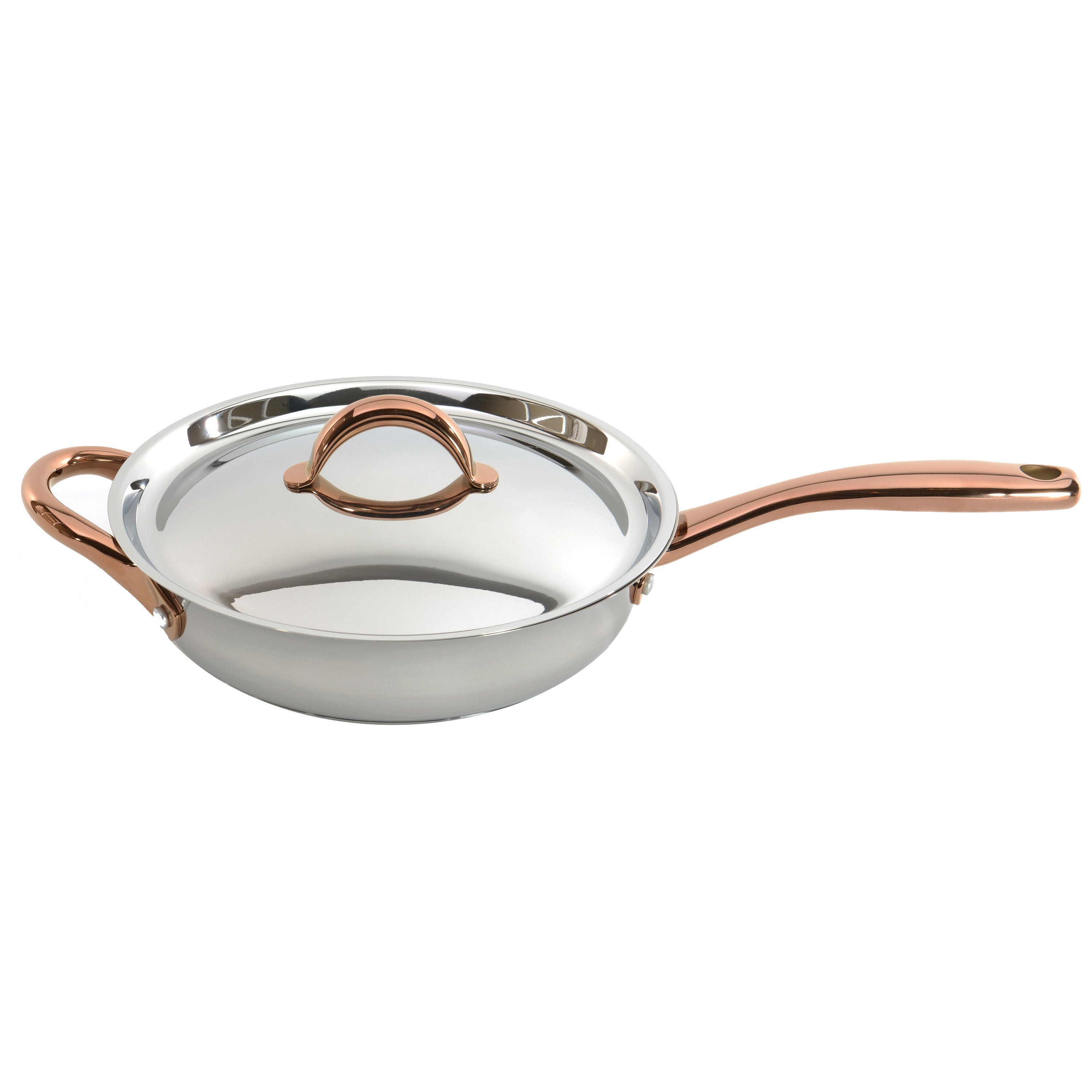 BergHOFF Ouro Gold 11-Piece 18/10 Stainless Steel Cookware Set with Stainless Steel Lids & Rose Gold Handles - Premium Kitchen Cookware for Home Chefs & Cooking Enthusiasts