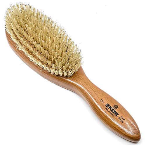 Kent LC4 Premium Cherrywood Boar Bristle Hair Brush for Women - Detangling & Straightening Brush for Medium to Thick Hair - Salon Quality Wooden Hairbrush for Smooth, Shiny Hair - Perfect for Daily Styling & Salon-Like Results at Home