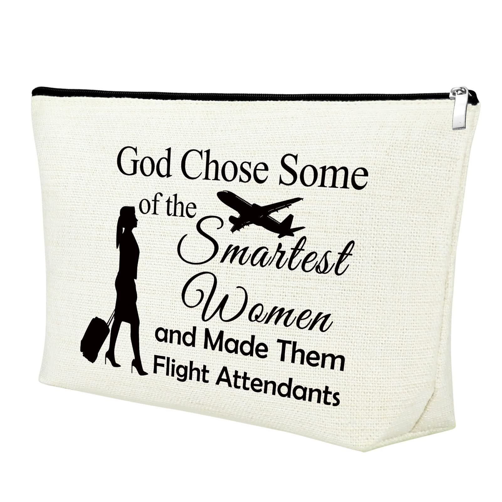 Flight Attendant Makeup Bag for Women - Aviation Themed Cosmetic Pouch | Perfect Stewardess Gift for Graduation, Birthday, Appreciation, Thanksgiving & Retirement | Travel-Friendly Toiletry Organizer for Flight School, Cabin Crew & Air Travel
