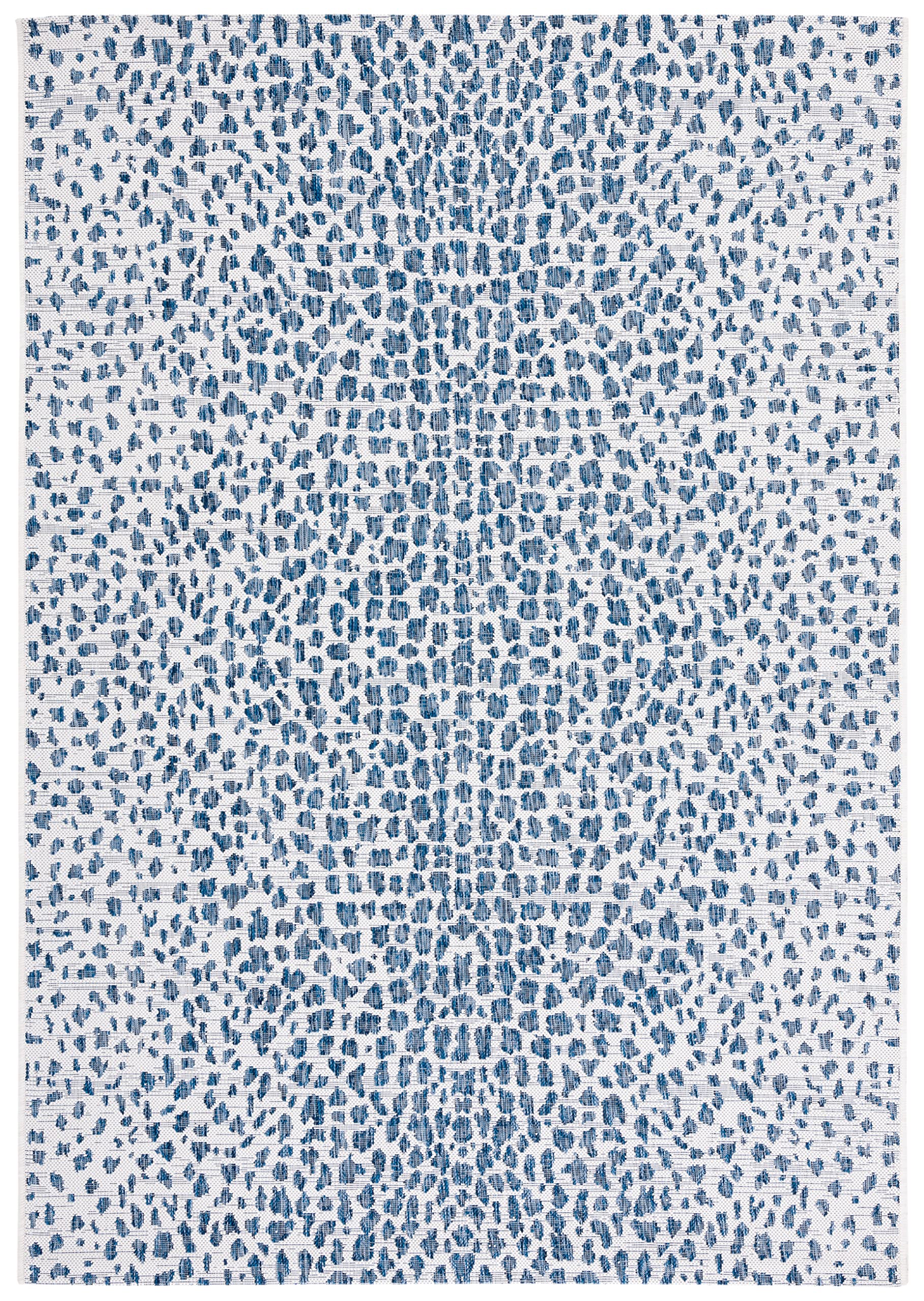 SAFAVIEH Courtyard Collection 9' x 12' Ivory & Navy Indoor/Outdoor Area Rug - Non-Shedding, Easy Care, Washable - Perfect for Living Room, Bedroom, Patio, Backyard, Mudroom (CY8505-53412)