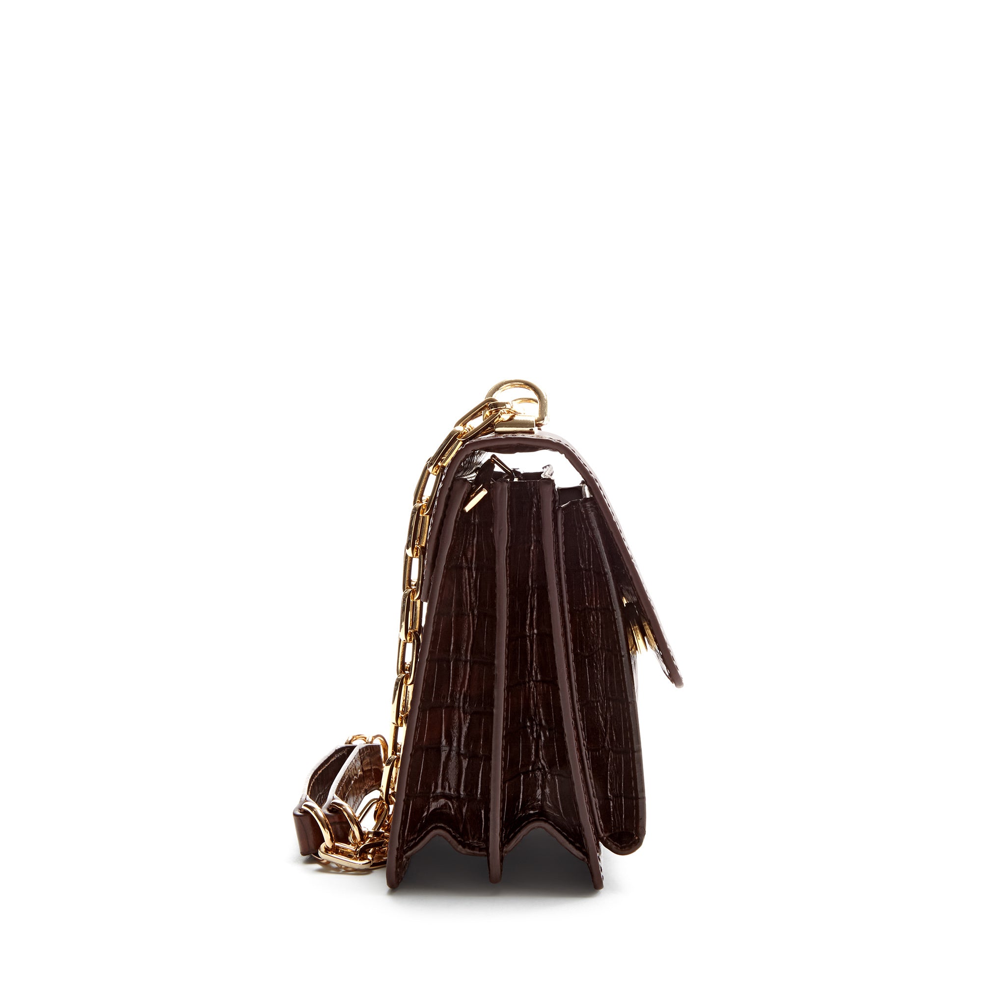Valerie Crocodile Embossed Brown Leather Shoulder Bag for Women - Stylish & Durable Handbag for Work, Travel & Everyday Use