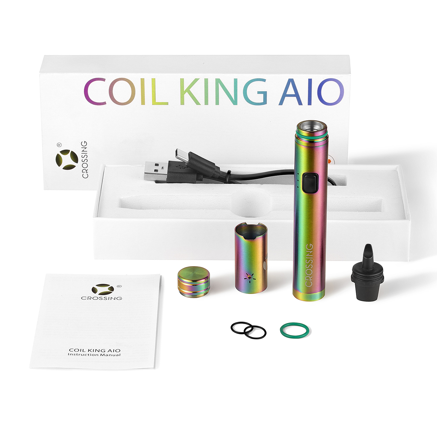 Crossing Coil King AIO Dab Pen - 650mAh Rechargeable Battery for Concentrates | Portable Wax Vaporizer for On-The-Go Dabbing | Perfect for Travel, Hiking & Discreet Use