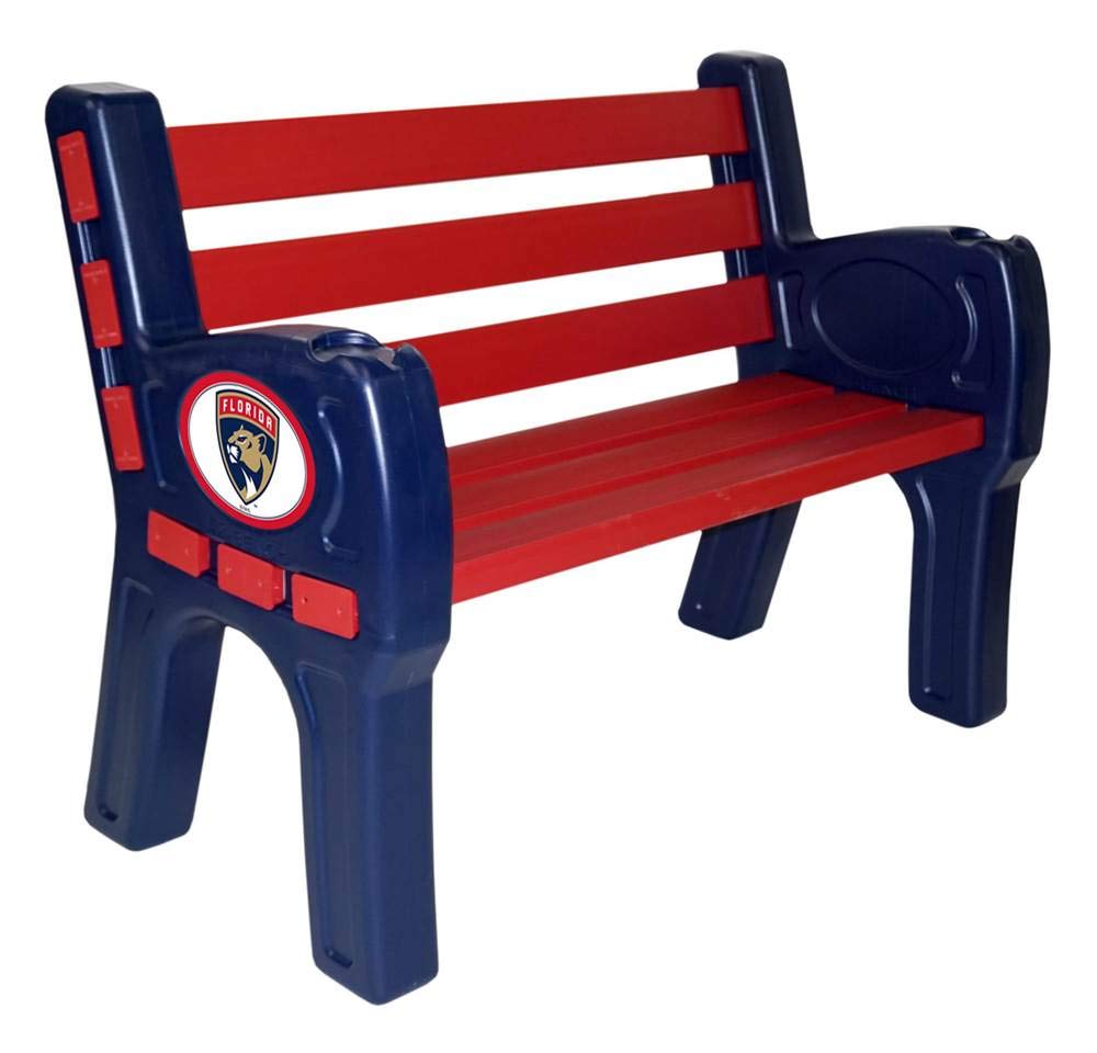 Official NHL Licensed Florida Panthers Park Bench - Outdoor Hockey Fan Seat for Games, Tailgating & Backyard Decor