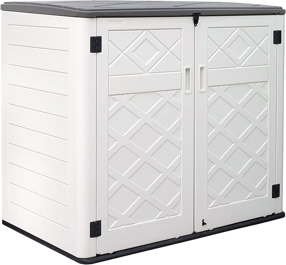 KINYING 48 Cu.ft Large Outdoor Storage Shed - Weatherproof & Waterproof Horizontal Garden Storage Box for Patio, Backyard - Perfect for Garbage Cans, Lawn Mowers & Garden Tools - Ideal for Outdoor Organization & Seasonal Storage