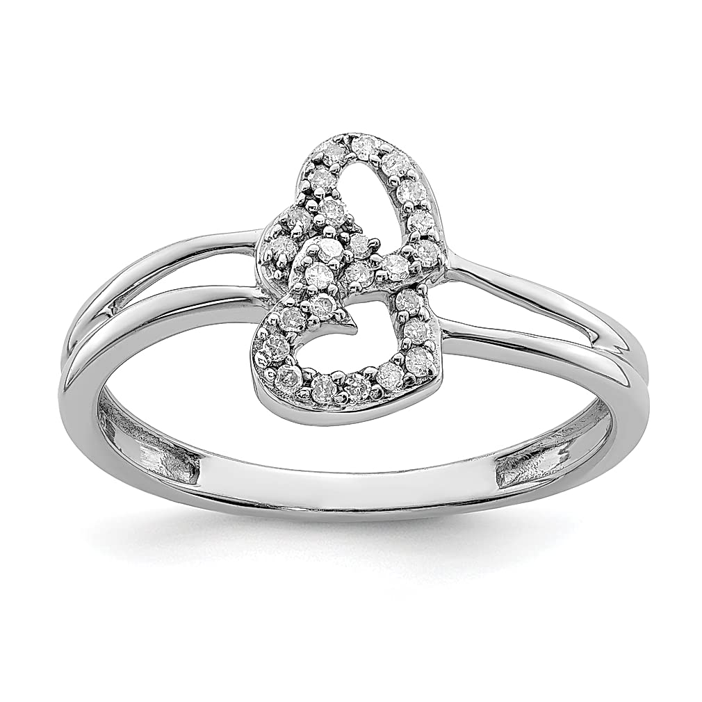925 Sterling Silver Diamond Heart Band Ring - Elegant Love Jewelry for Women, Perfect Gift for Her | Anniversary, Valentine's Day, Birthday & Special Occasions