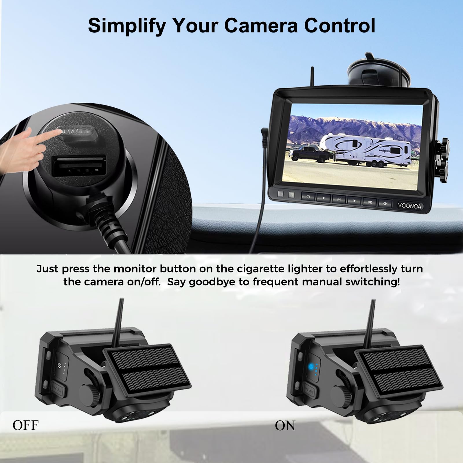 Wireless Magnetic Backup Camera with 7