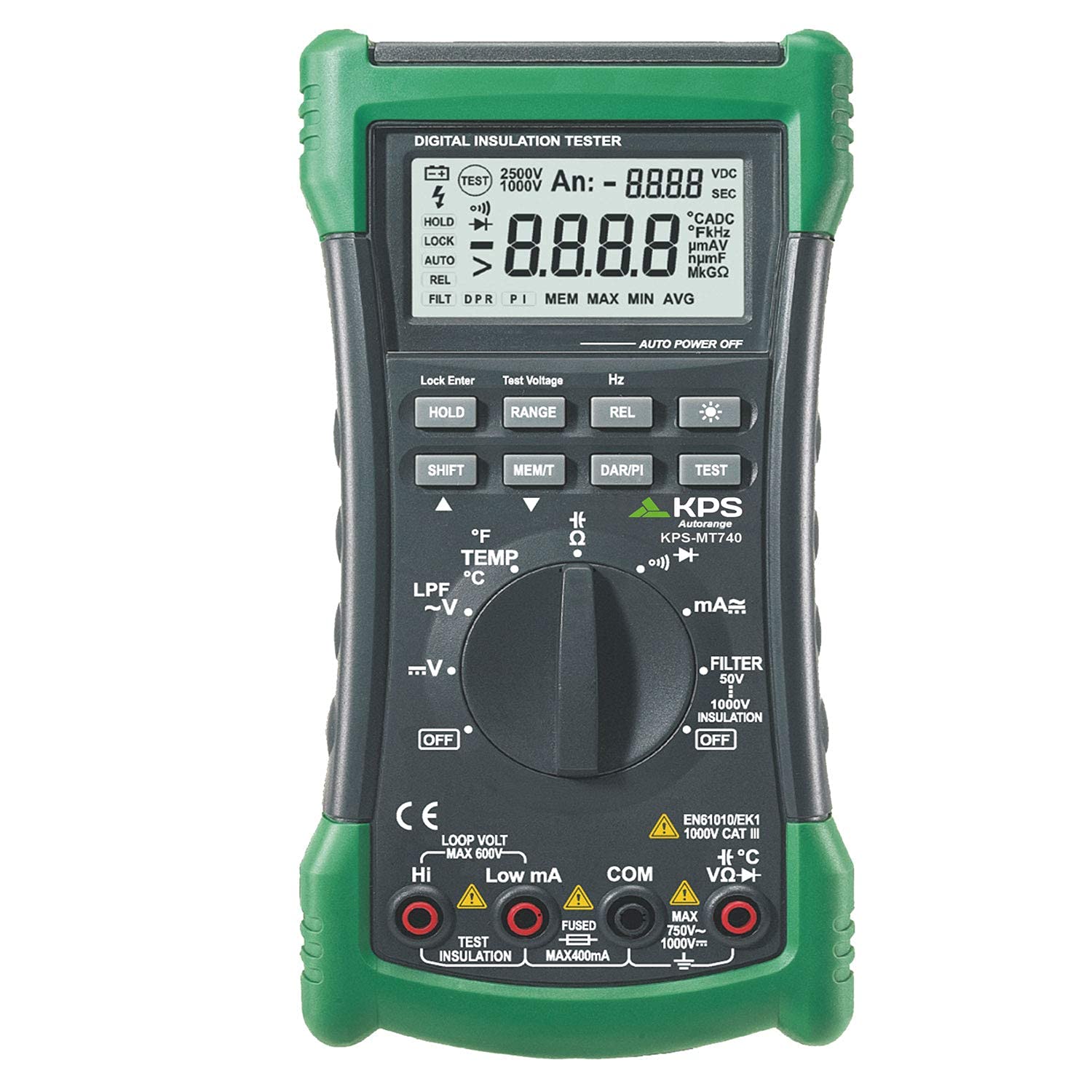 KPS-MT740 True RMS Digital Multimeter - 1000V DC/600V AC Voltage Tester, 400mA Current Meter for Home, Auto & Electrical Repairs