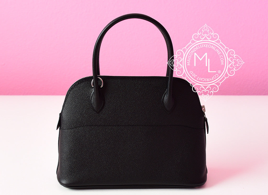 Authentic Hermes Noir Black Epsom Leather Bolide 27 Handbag for Women - Luxury Shoulder Bag for Work, Travel & Everyday Elegance